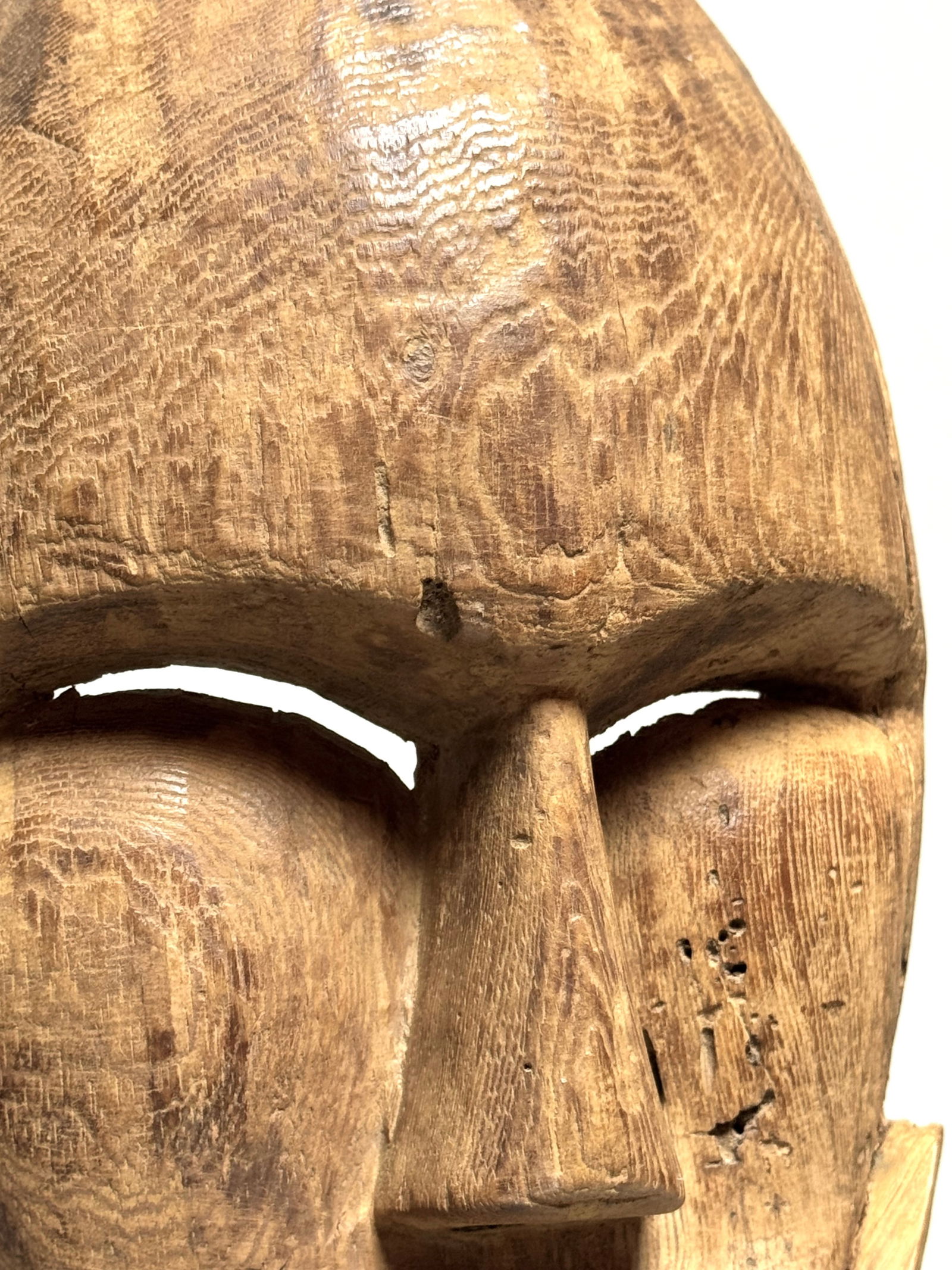 Old Eskimo Carved Wood Dance Mask - Alaska - 4