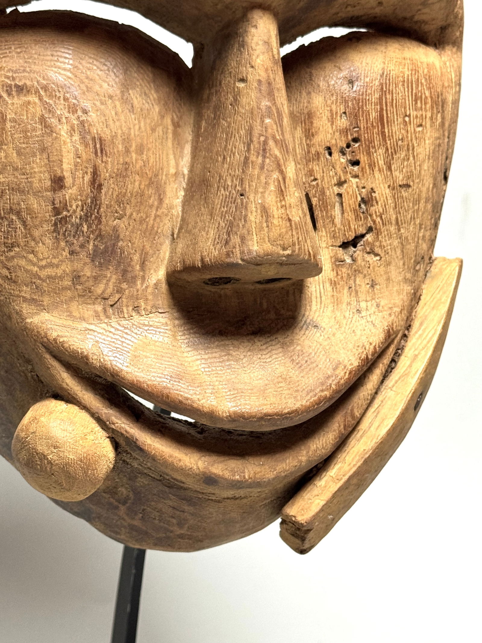 Old Eskimo Carved Wood Dance Mask - Alaska - 5