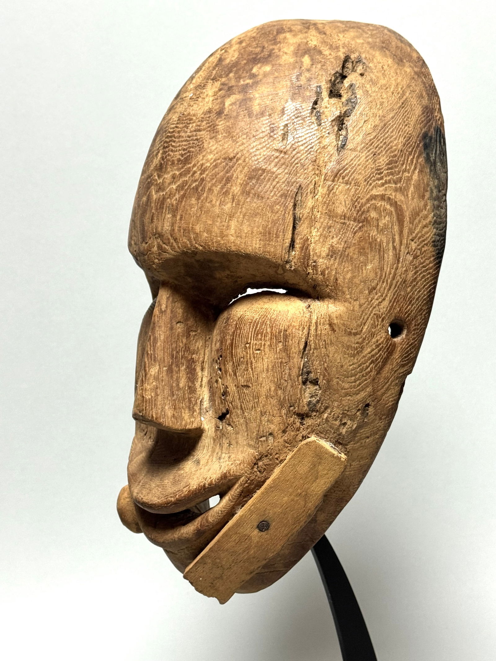 Old Eskimo Carved Wood Dance Mask - Alaska - 6