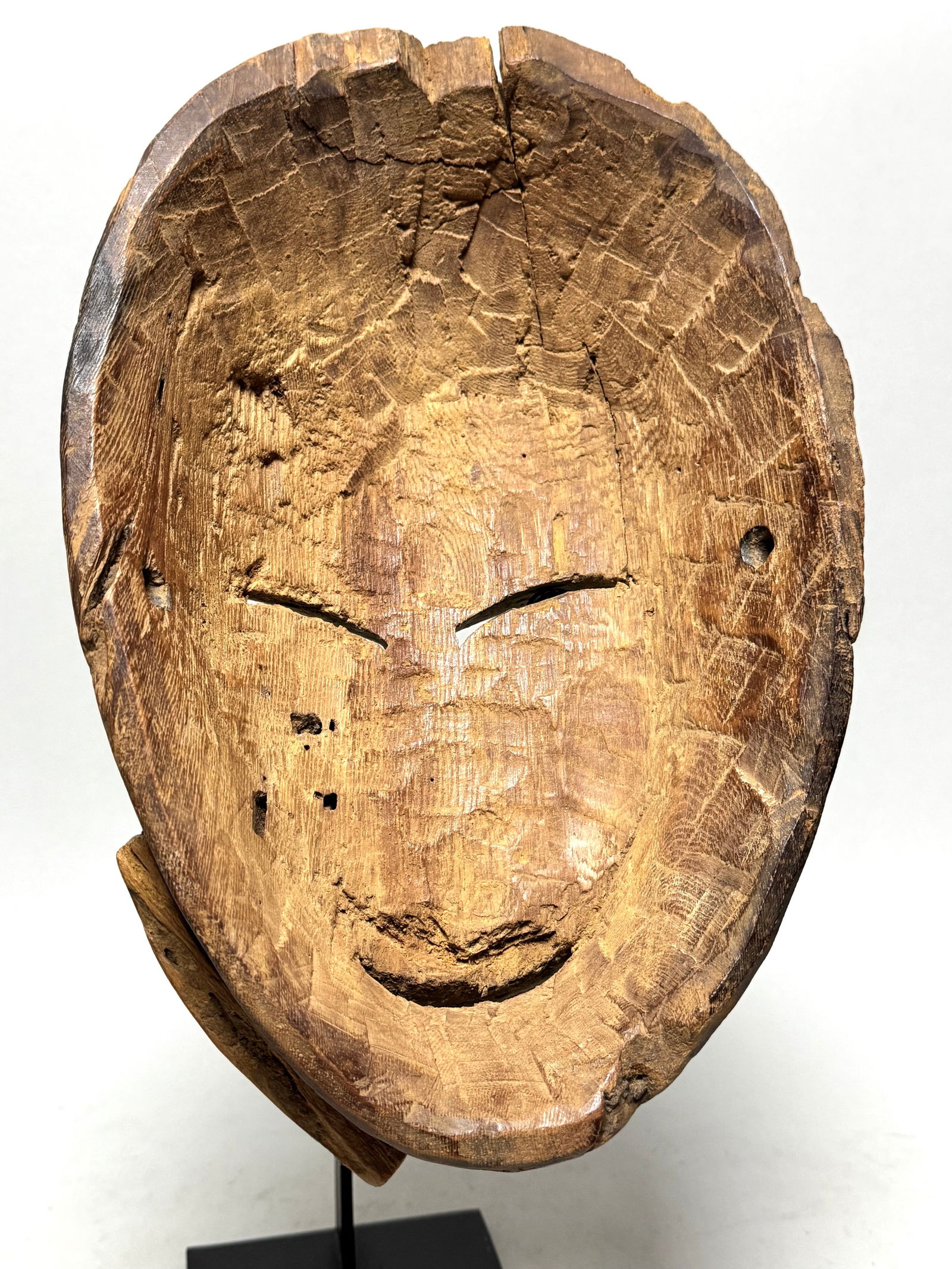 Old Eskimo Carved Wood Dance Mask - Alaska - 8
