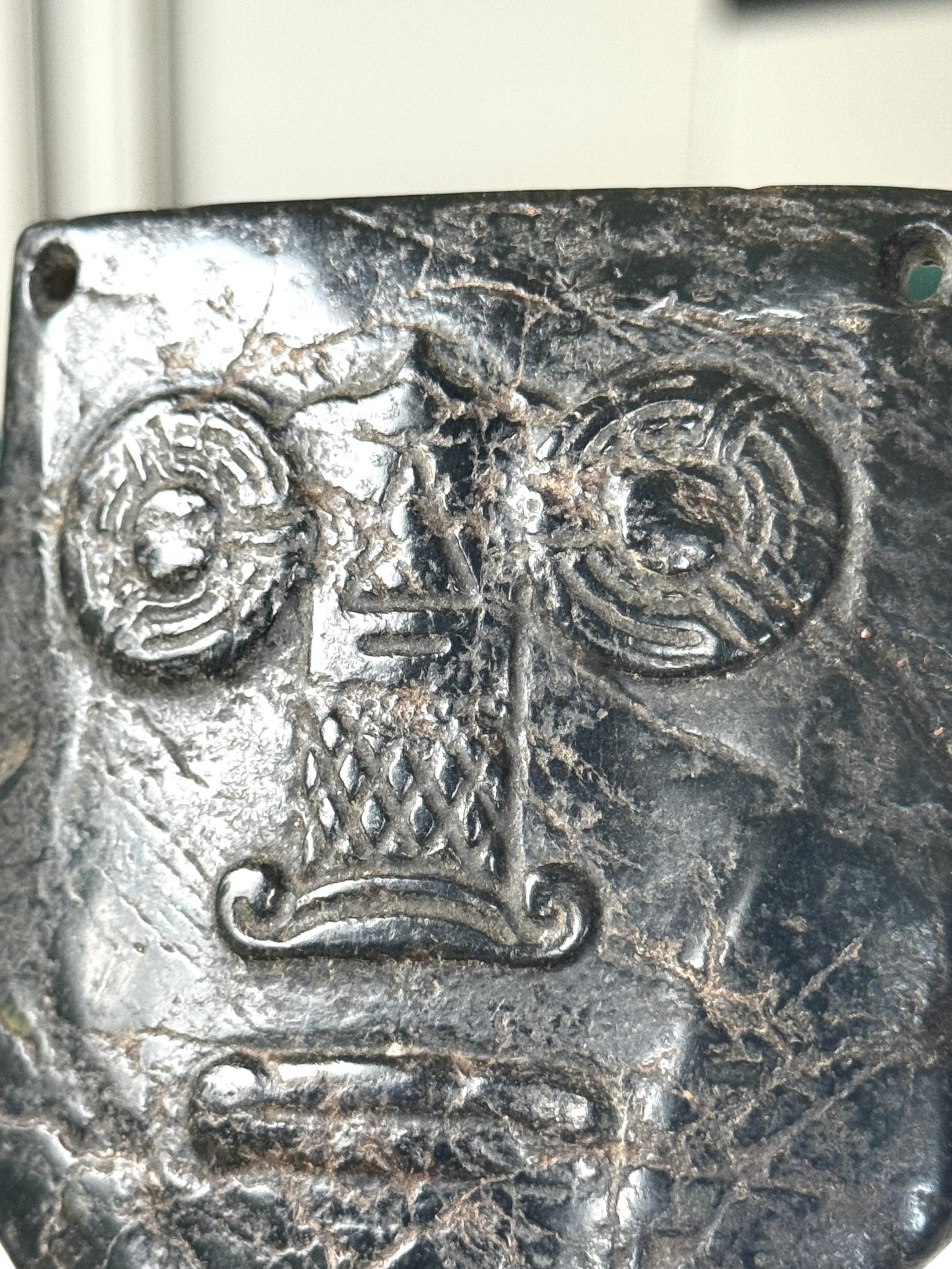 Ancient Dark-Green Jade HongShan Culture amulet, China - 8