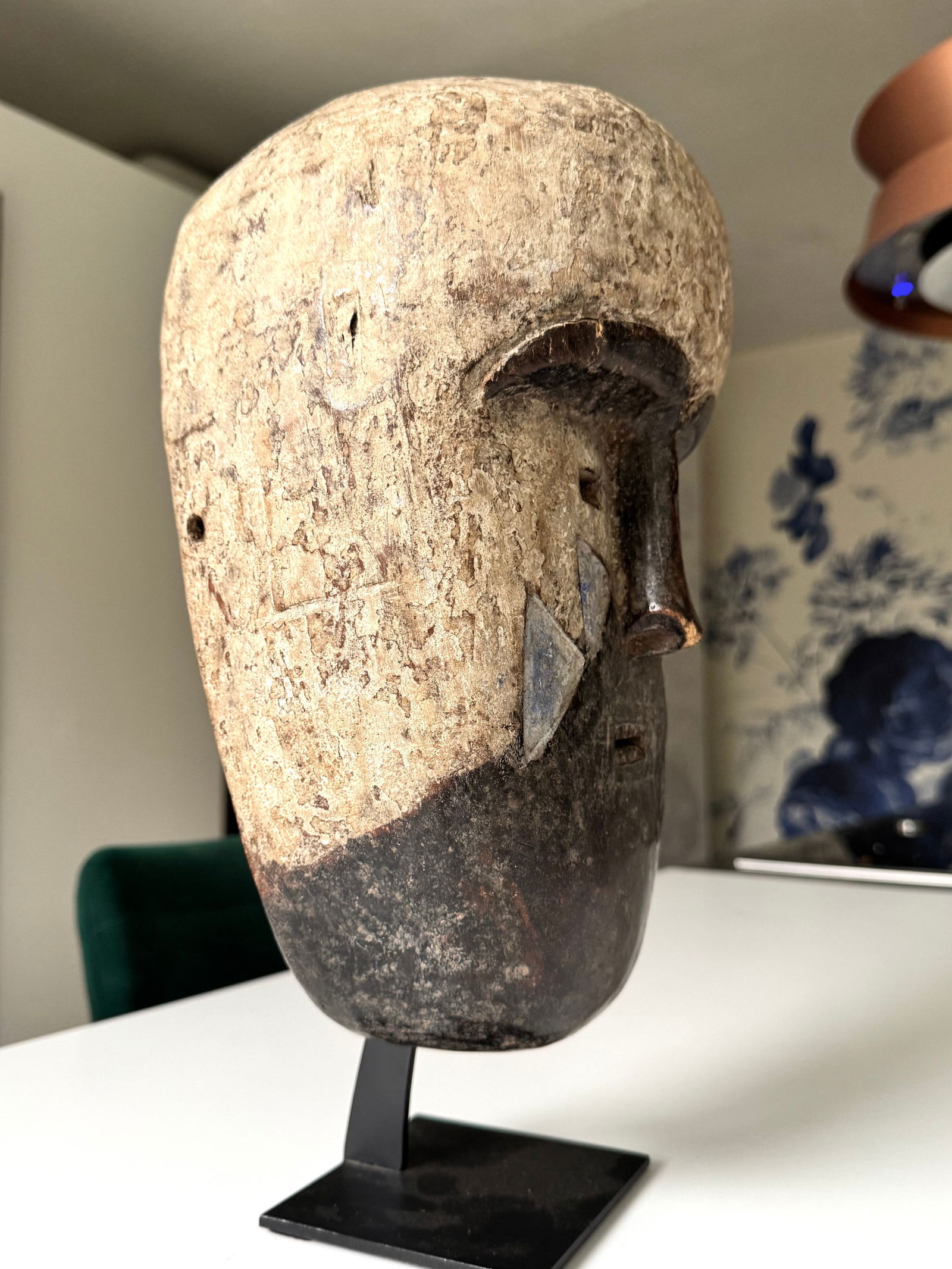 Blue dance mask - Tsogo - Gabon - hardwood - 6