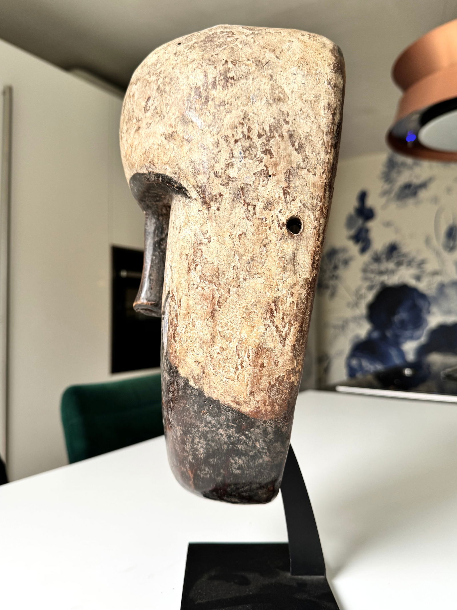 Blue dance mask - Tsogo - Gabon - hardwood - 9