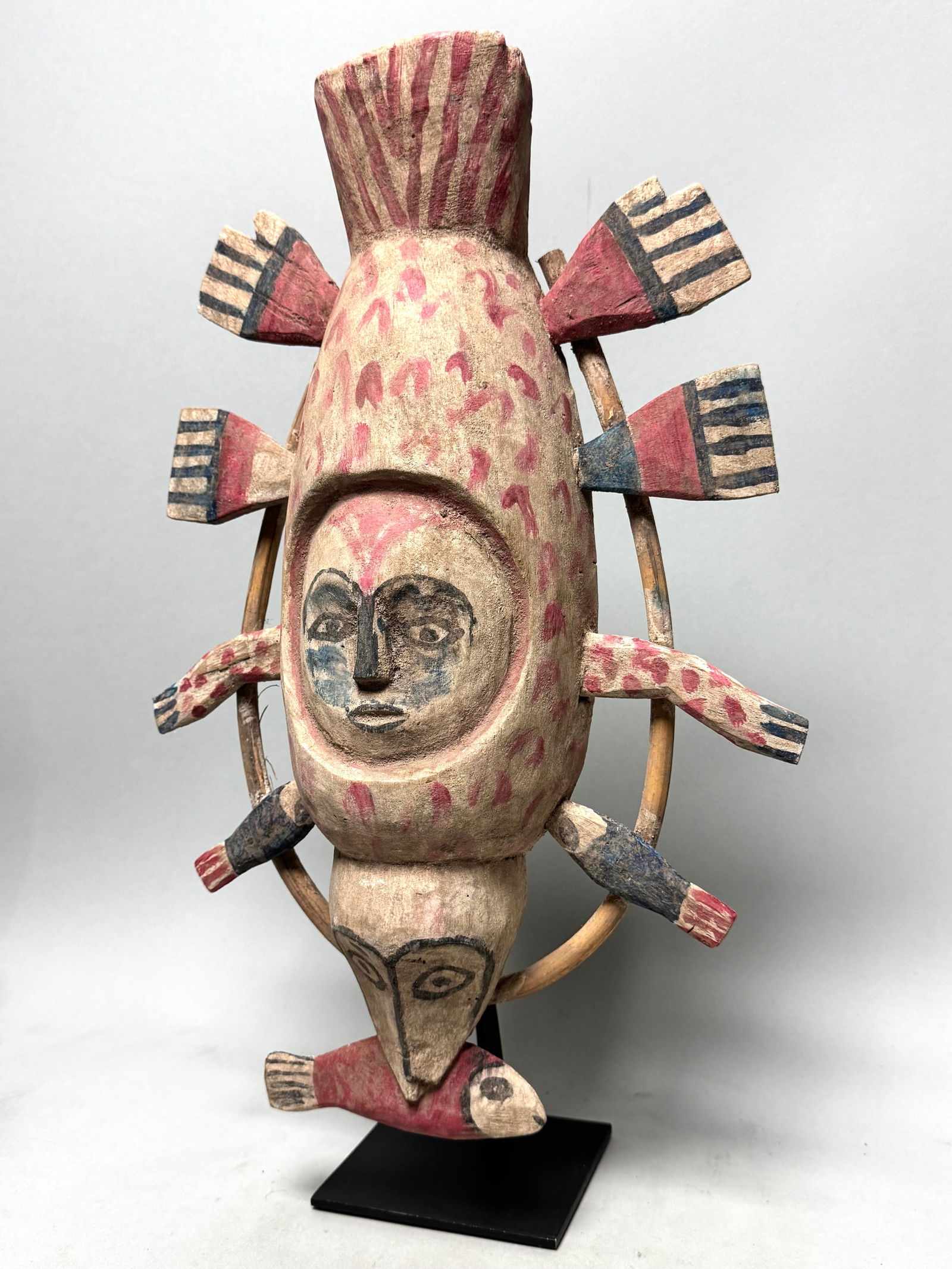 YUA Fish Mask made by the Yupik INUIT People who live on the West Coast of Alaska. - 2