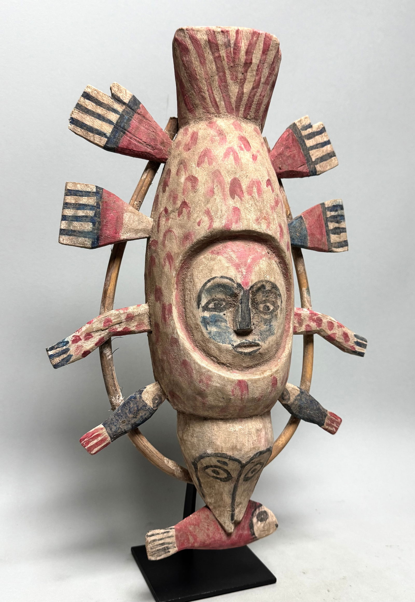 YUA Fish Mask made by the Yupik INUIT People who live on the West Coast of Alaska. - 3
