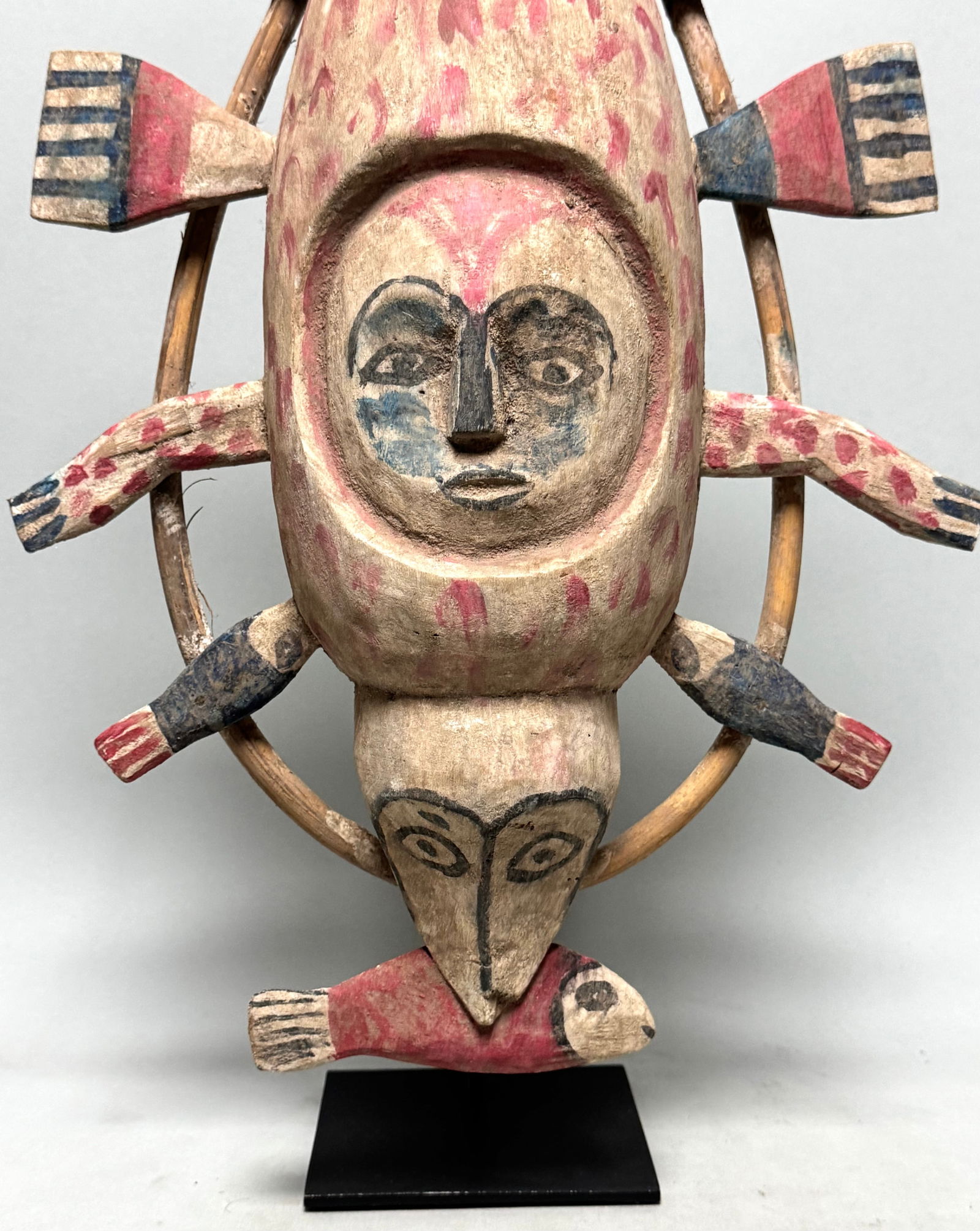 YUA Fish Mask made by the Yupik INUIT People who live on the West Coast of Alaska. - 4