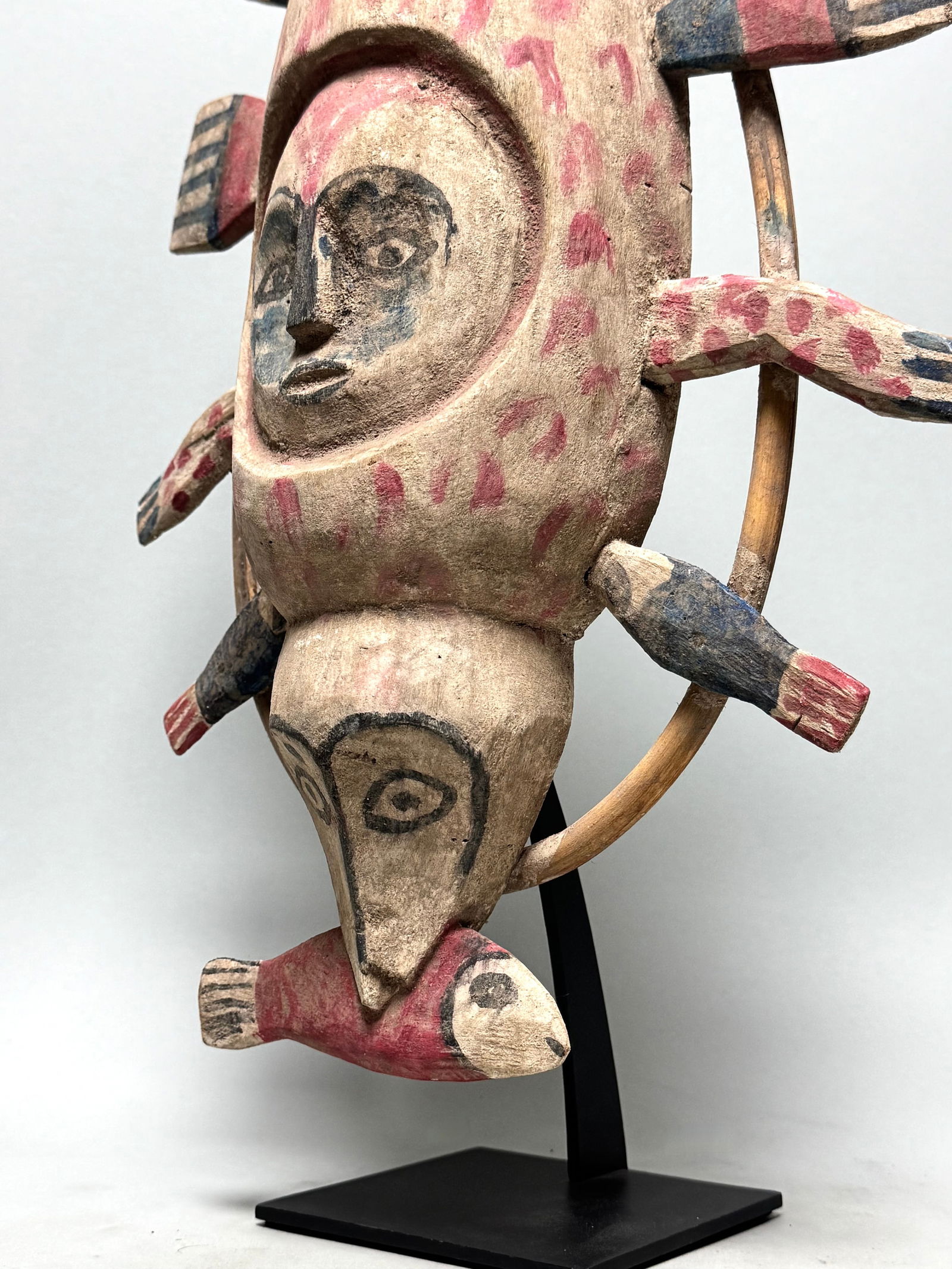 YUA Fish Mask made by the Yupik INUIT People who live on the West Coast of Alaska. - 6