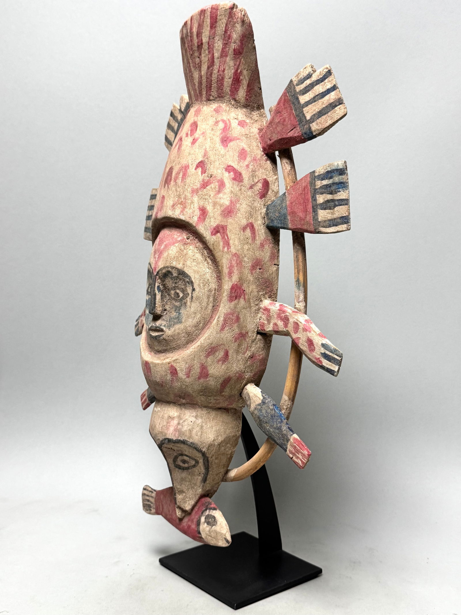 YUA Fish Mask made by the Yupik INUIT People who live on the West Coast of Alaska. - 7