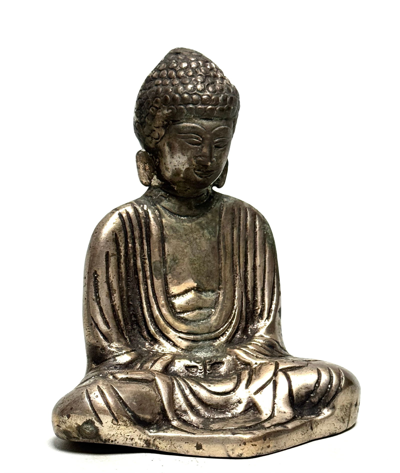 Statue of sitting meditation Buddha with lotus - China - 3
