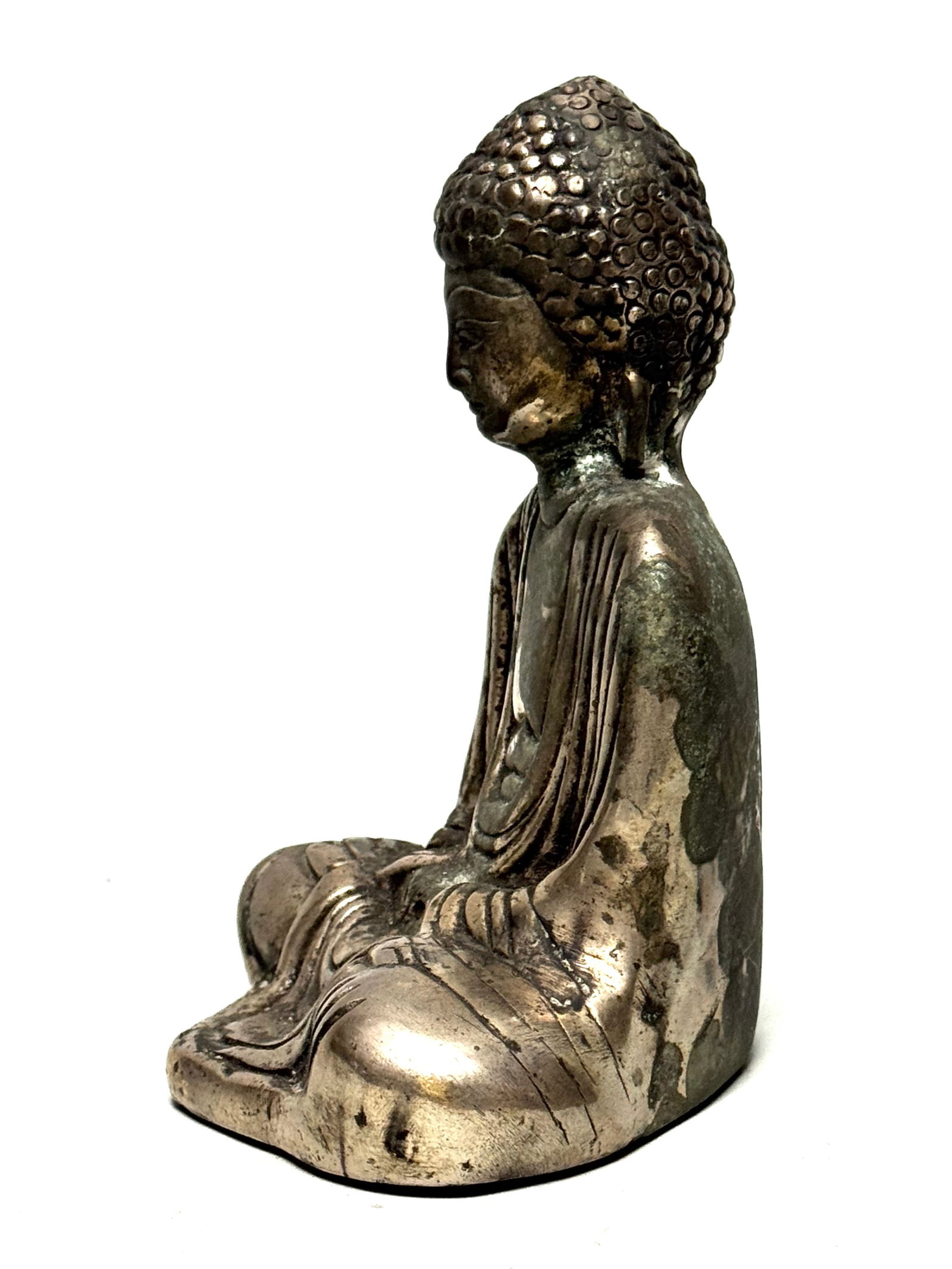 Statue of sitting meditation Buddha with lotus - China - 6