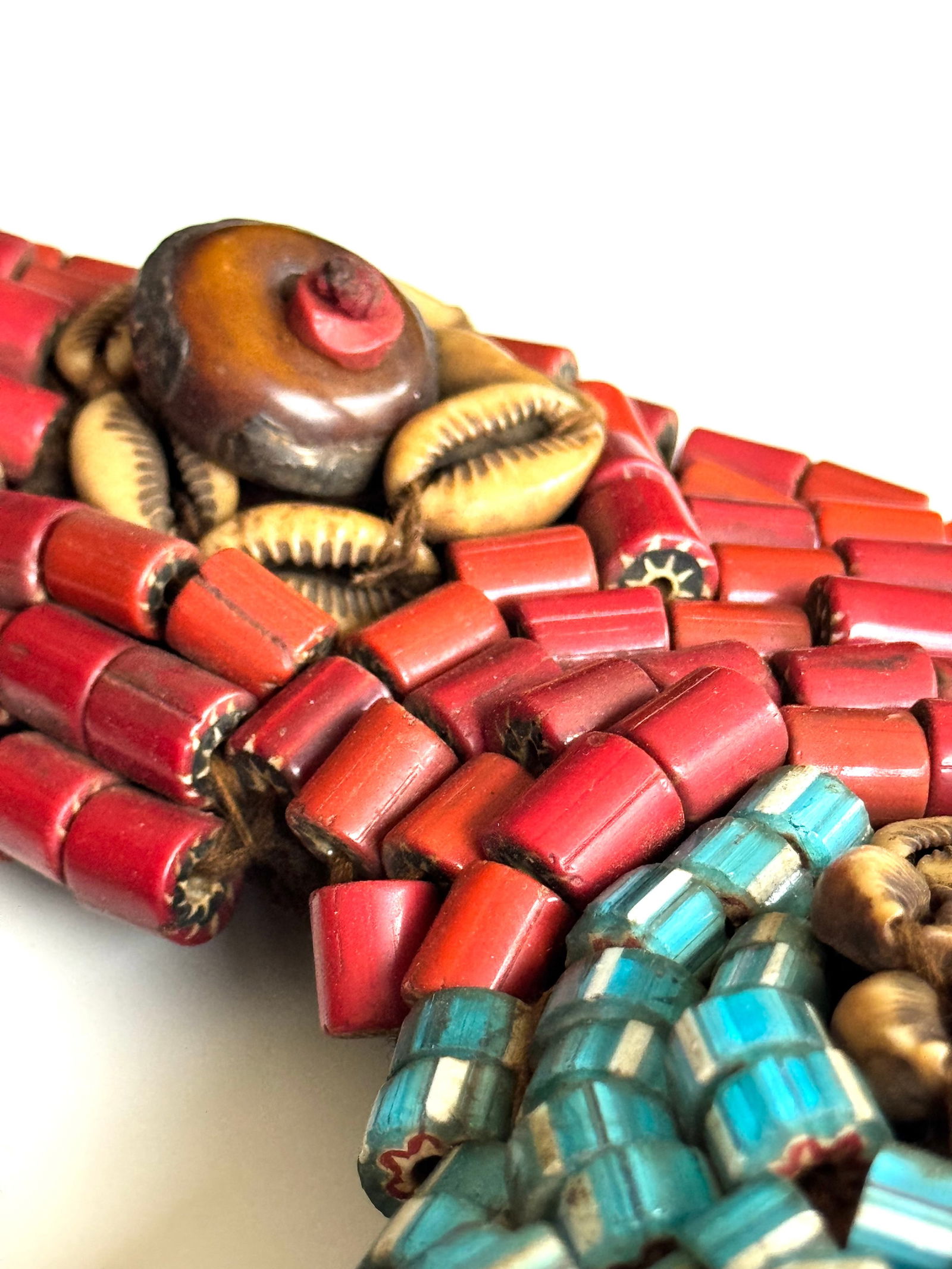 Antique Tibetan Perak Breastplate: Cornelian beads, Turquoise, Shells, gemstone, Kashmir, Jewelry - 10