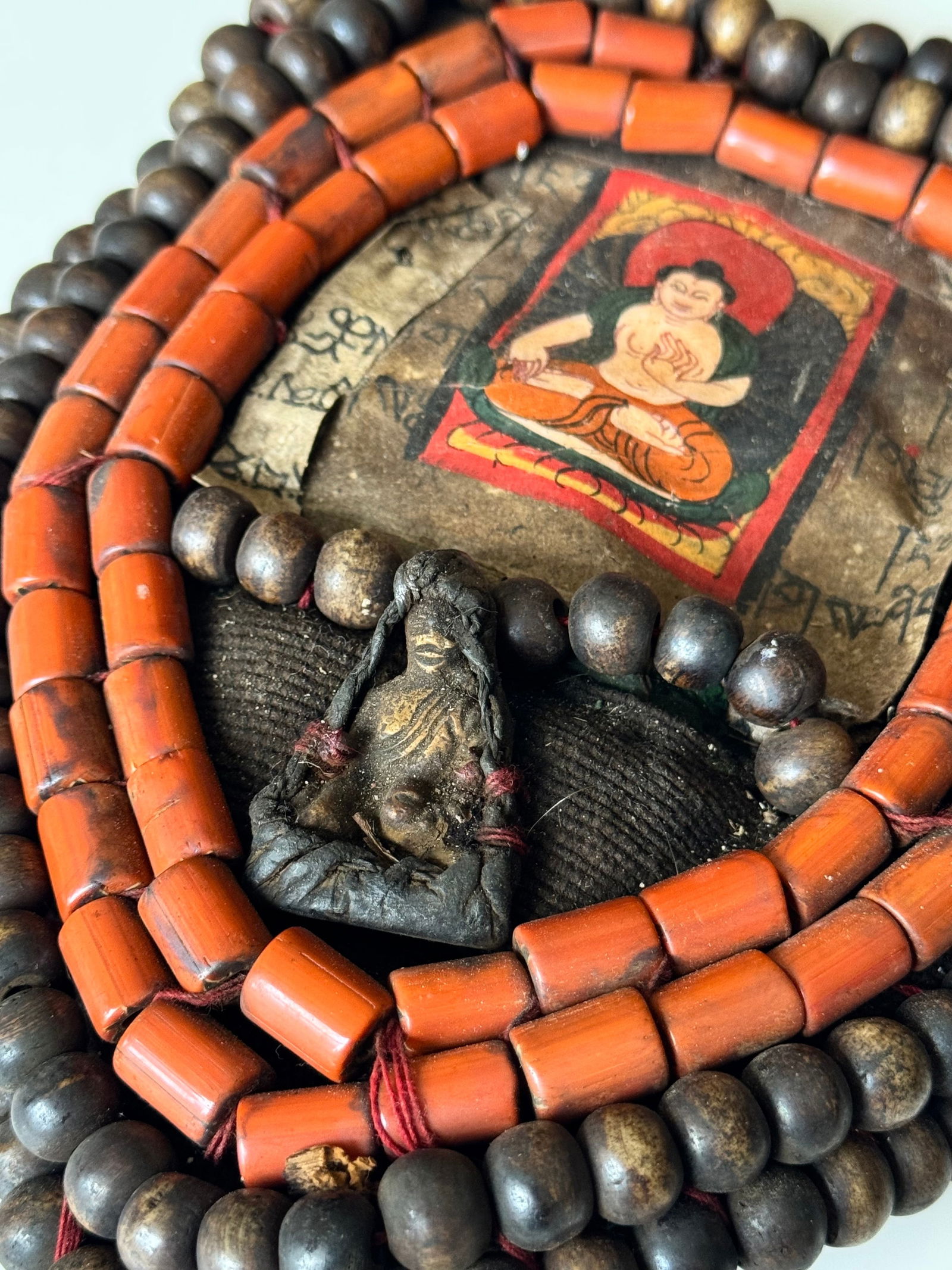 Antique Tibetan Perak Breastplate: Cornelian beads, Turquoise, Shells, gemstone, Kashmir, Jewelry - 11