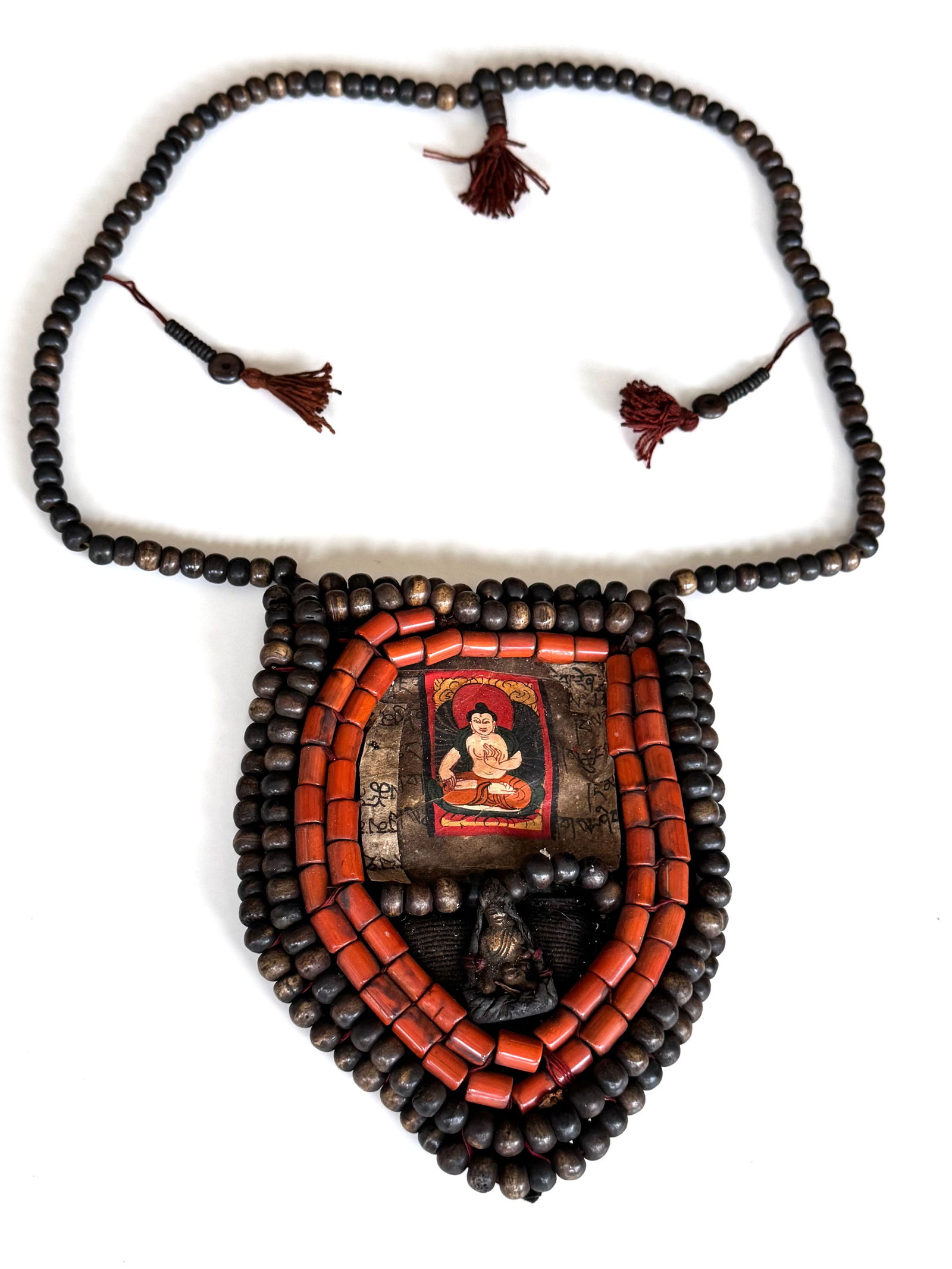 Antique Tibetan Perak Breastplate: Cornelian beads, Turquoise, Shells, gemstone, Kashmir, Jewelry (1 of 14)