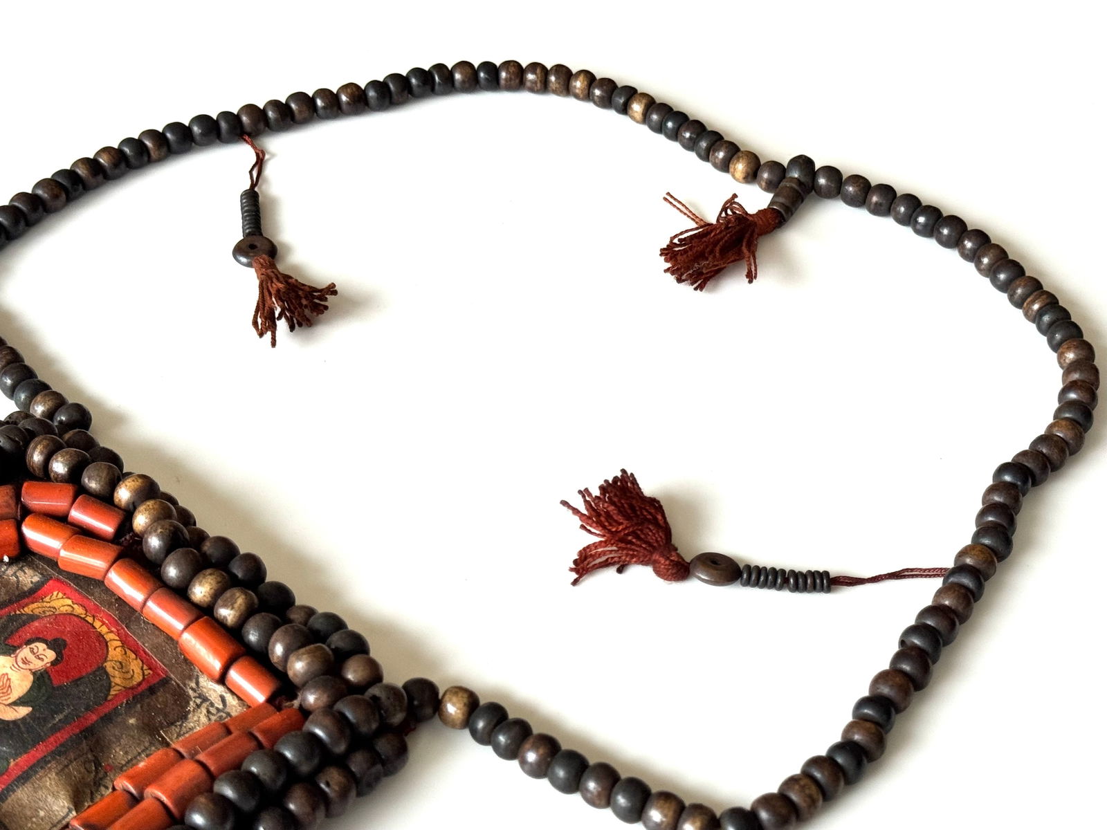 Antique Tibetan Perak Breastplate: Cornelian beads, Turquoise, Shells, gemstone, Kashmir, Jewelry - 5