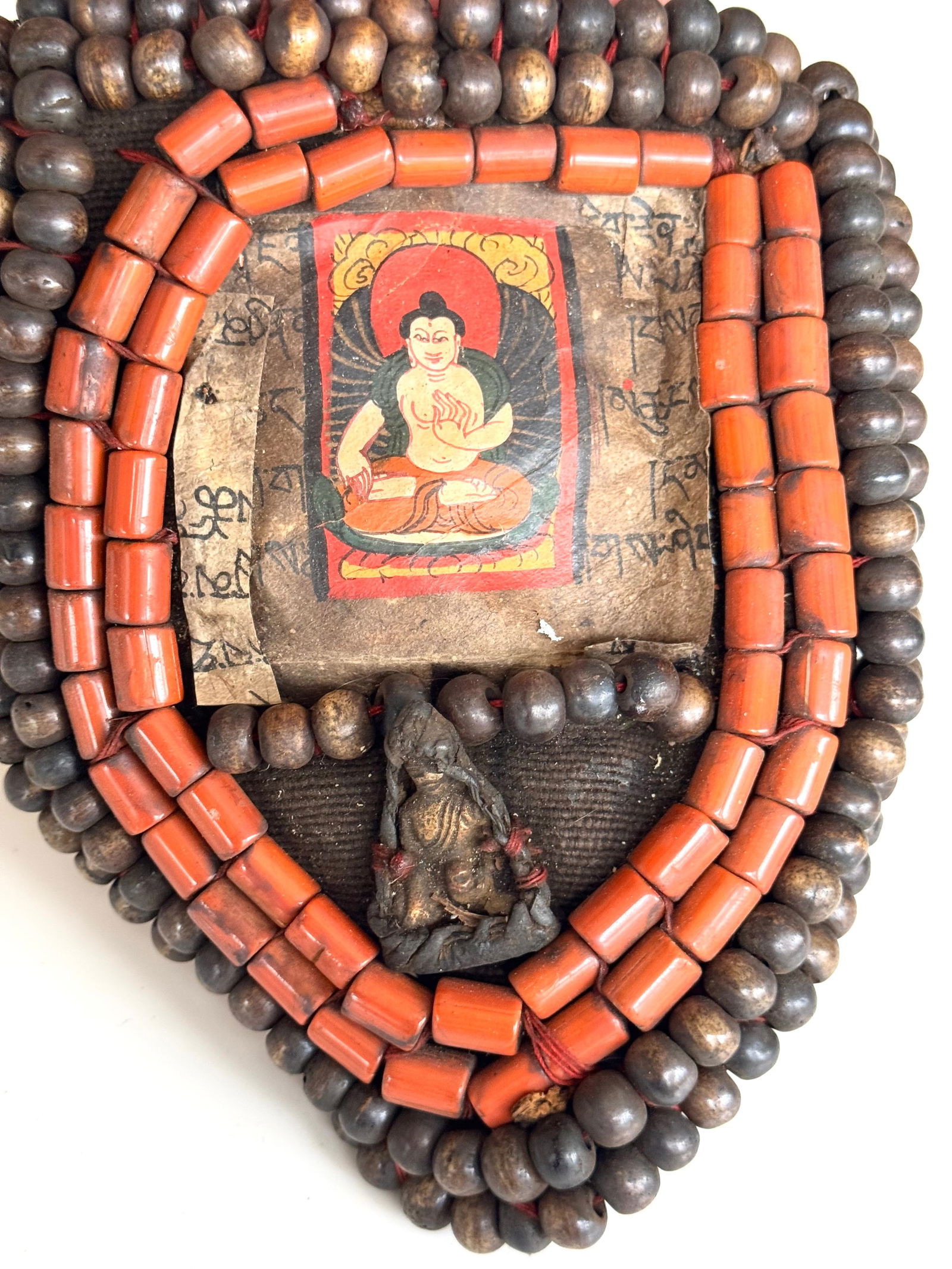 Antique Tibetan Perak Breastplate: Cornelian beads, Turquoise, Shells, gemstone, Kashmir, Jewelry - 8