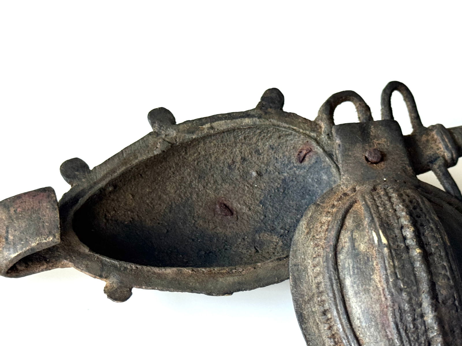 Antique Indian Bronze Ajal Kohl Container - 14
