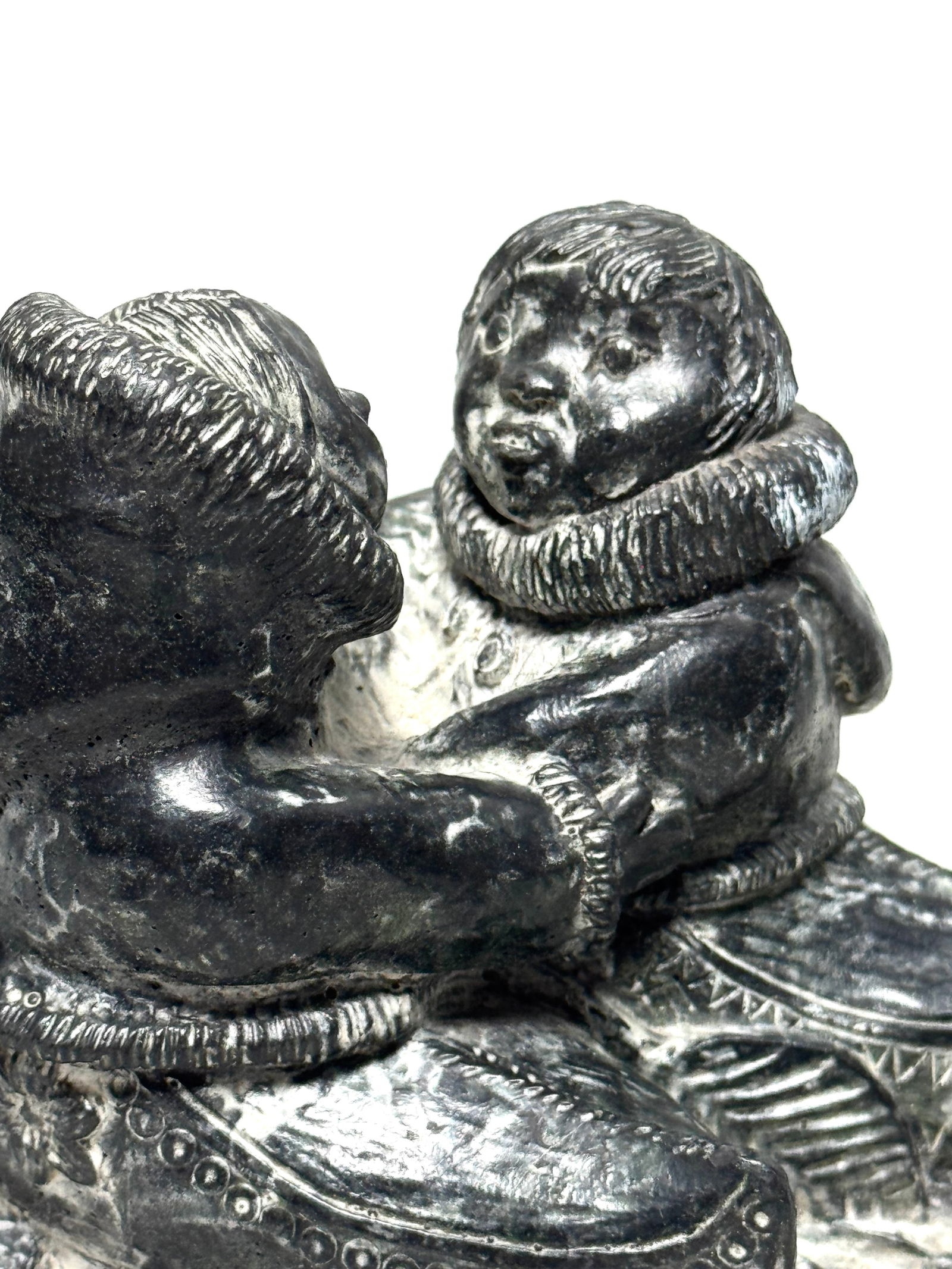 INUIT - 2 Sculptures by Edmund Wolf Jr. stone Impressions - Canada - 13