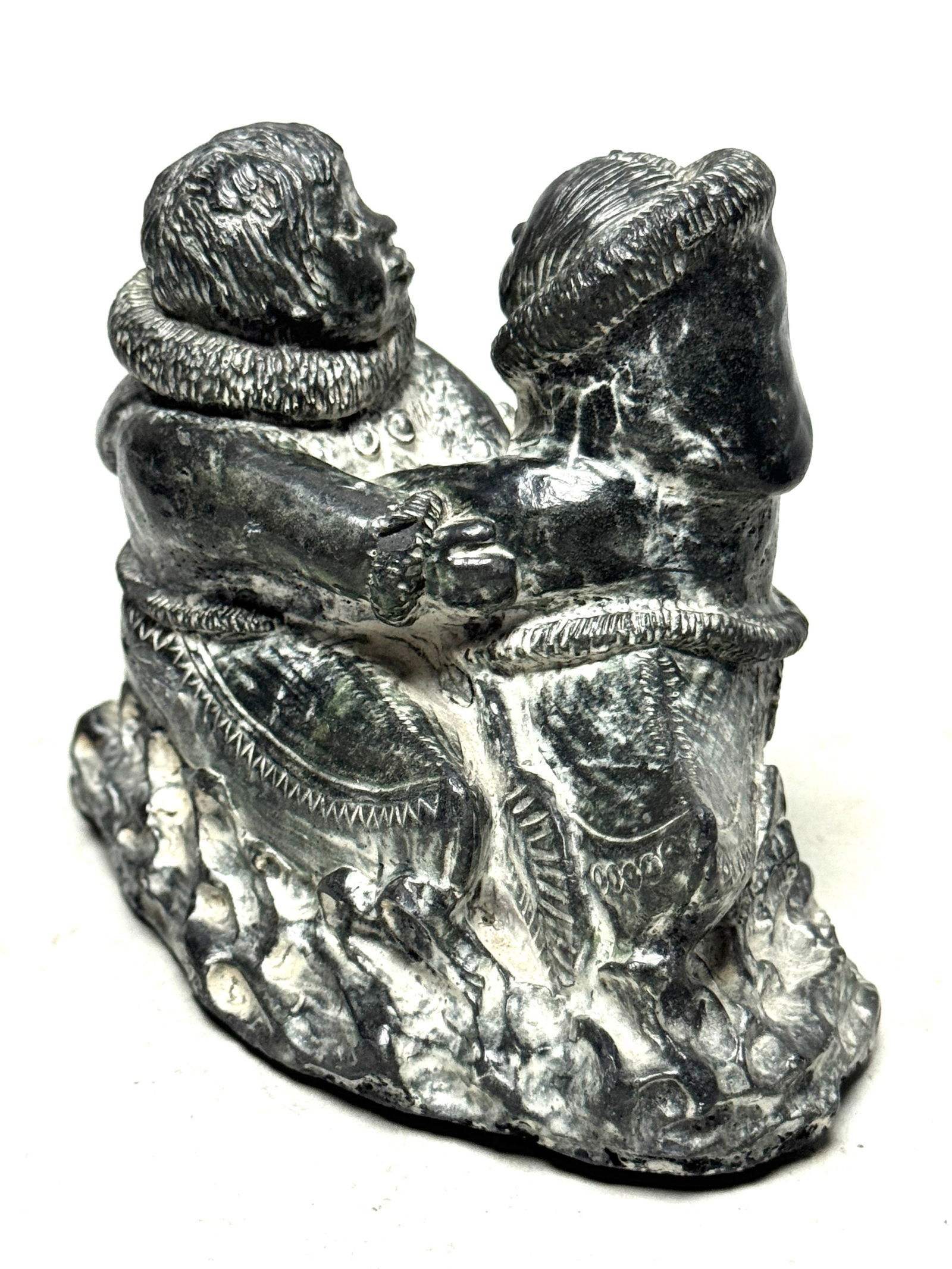 INUIT - 2 Sculptures by Edmund Wolf Jr. stone Impressions - Canada - 16