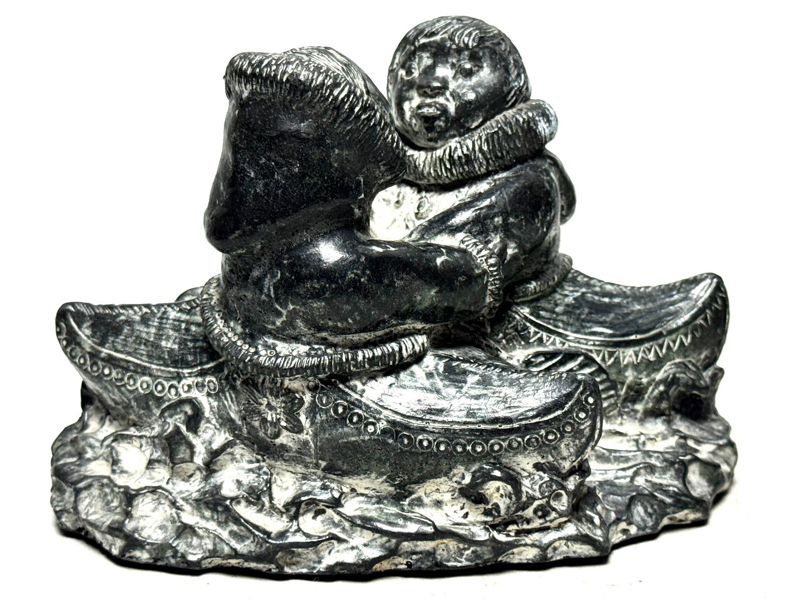 INUIT - 2 Sculptures by Edmund Wolf Jr. stone Impressions - Canada - 6