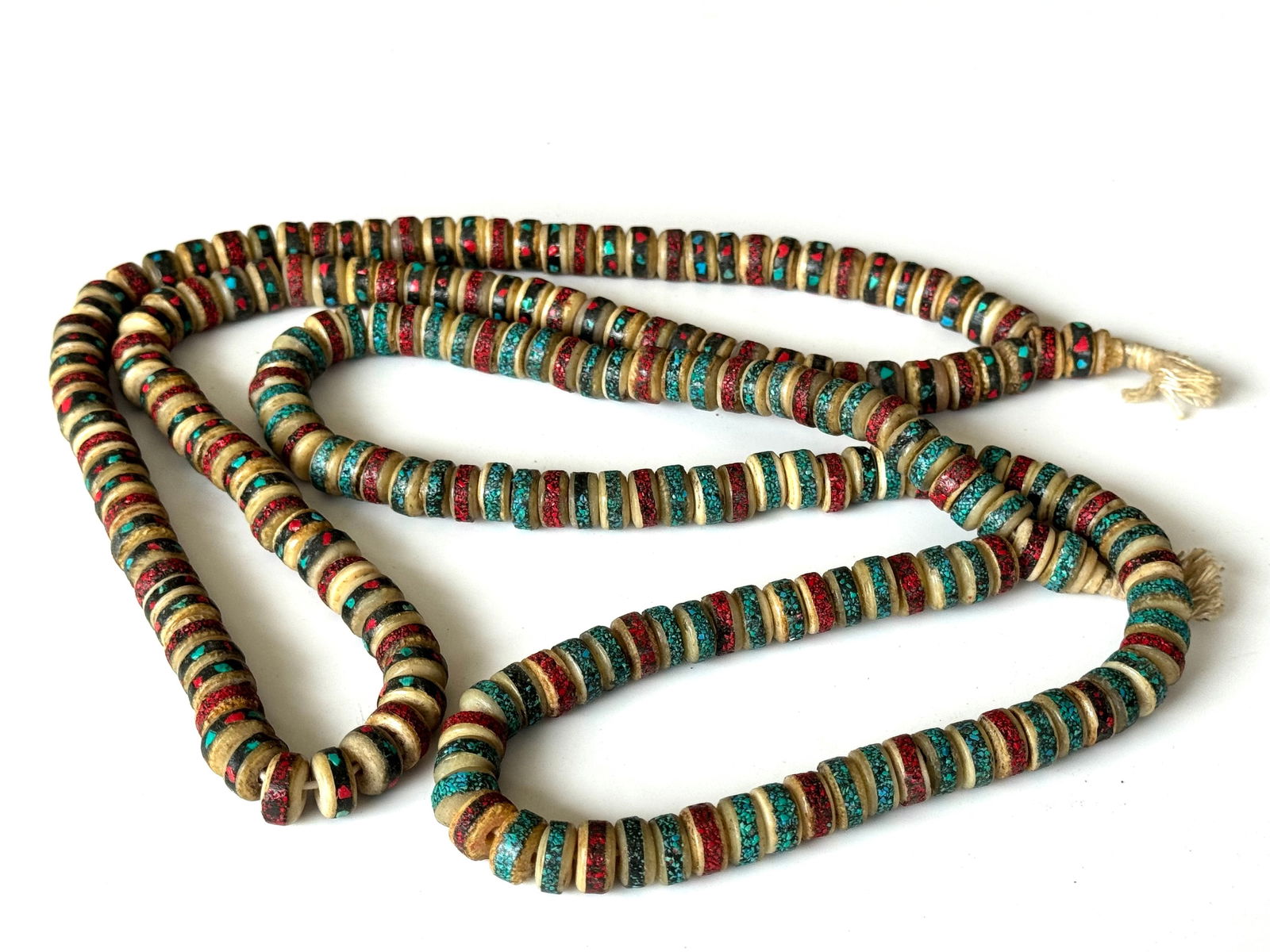 Buddhist Rosary / Prayer Beads Necklace - Turquoise & Red Beads - Nepal - Second Half 20th Century (1 of 11)