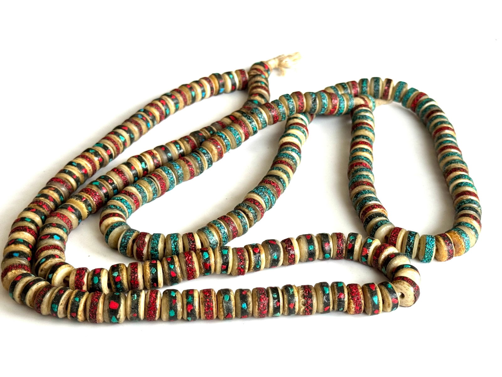 Buddhist Rosary / Prayer Beads Necklace - Turquoise & Red Beads - Nepal - Second Half 20th Century - 3