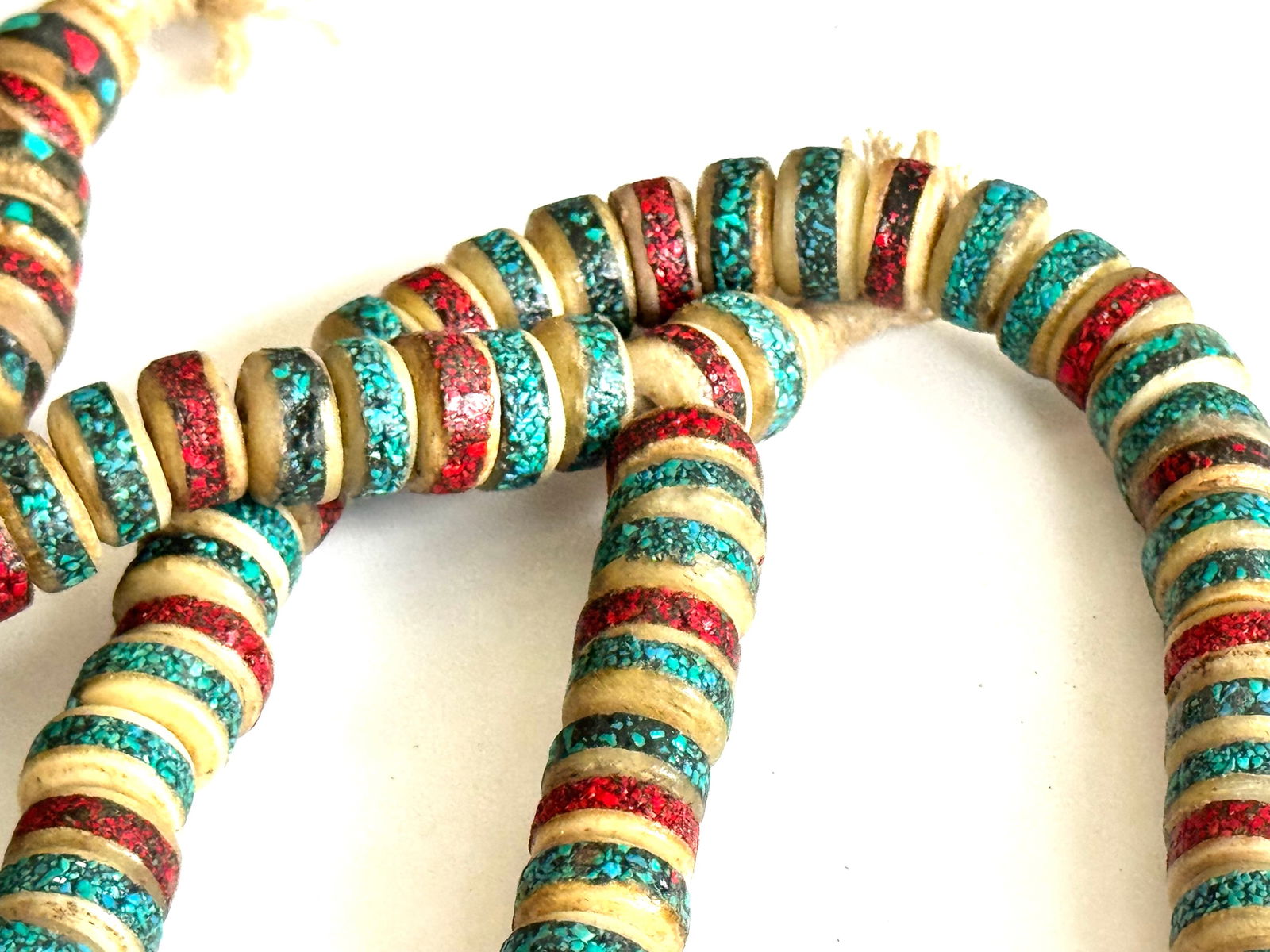 Buddhist Rosary / Prayer Beads Necklace - Turquoise & Red Beads - Nepal - Second Half 20th Century - 5