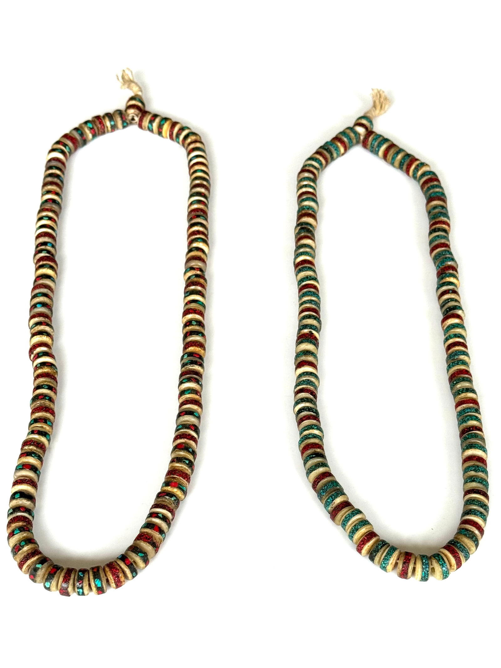 Buddhist Rosary / Prayer Beads Necklace - Turquoise & Red Beads - Nepal - Second Half 20th Century - 8