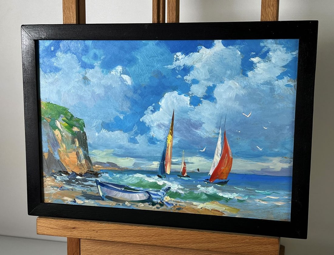 Oil painting Sailboats are sailing in the sea Yuriy Suprunchuk - 3