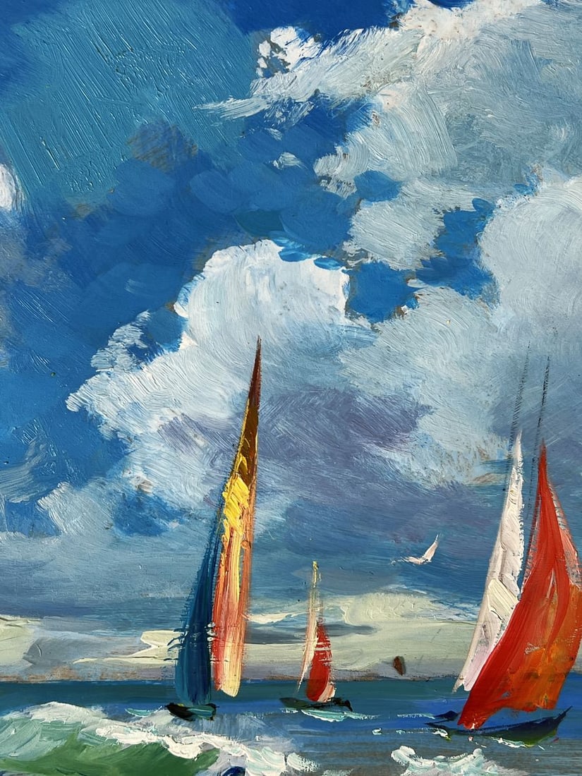 Oil painting Sailboats are sailing in the sea Yuriy Suprunchuk - 7