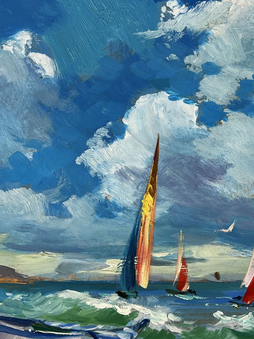 Oil painting Sailboats are sailing in the sea Yuriy Suprunchuk - 9