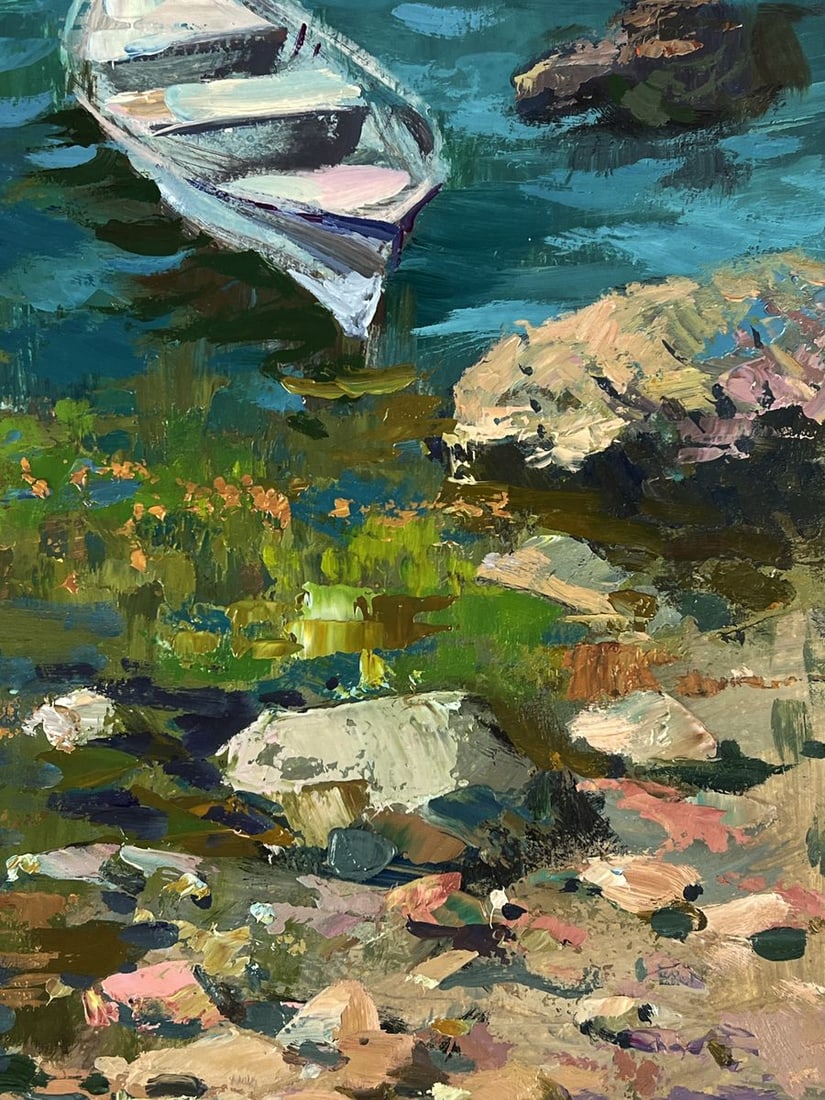 Oil painting A lonely boat on the seashore Yuriy Suprunchuk - 10