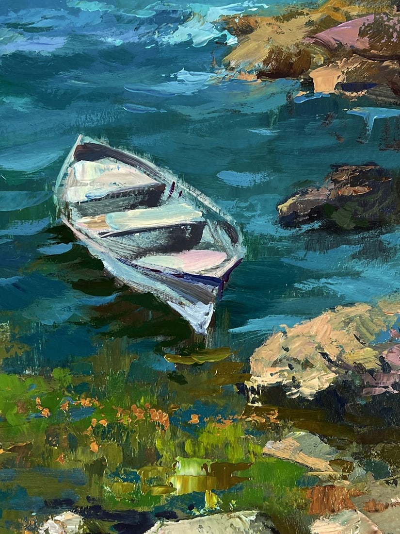 Oil painting A lonely boat on the seashore Yuriy Suprunchuk - 6