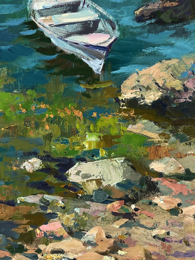 Oil painting A lonely boat on the seashore Yuriy Suprunchuk - 9