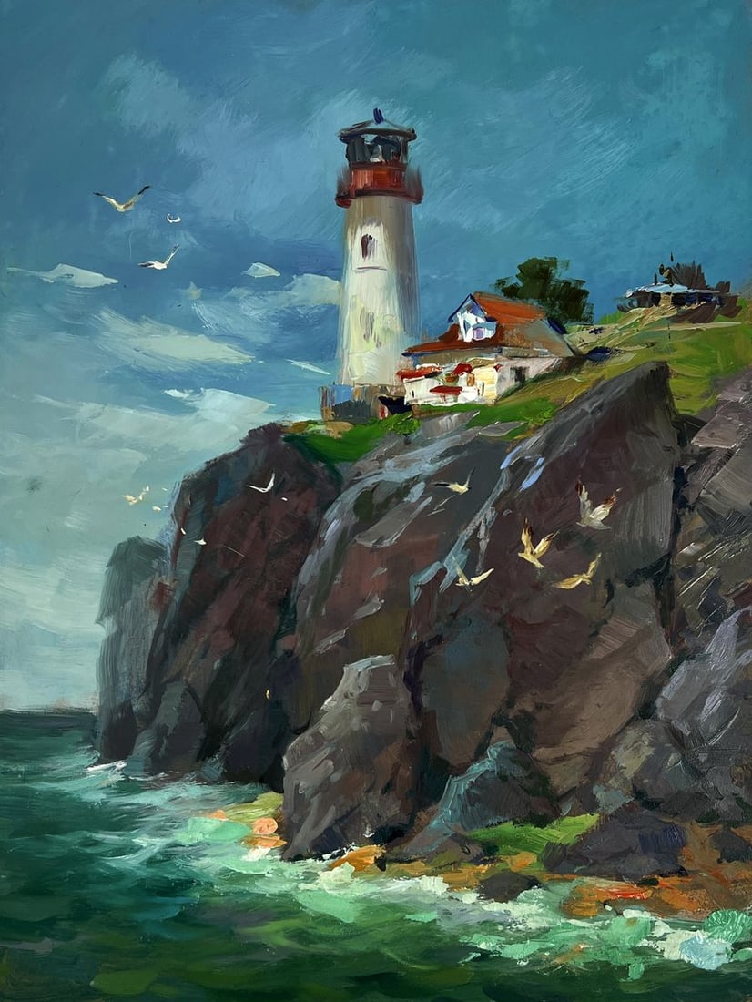 Oil painting Lighthouse by the sea Yuriy Suprunchuk (1 of 11)