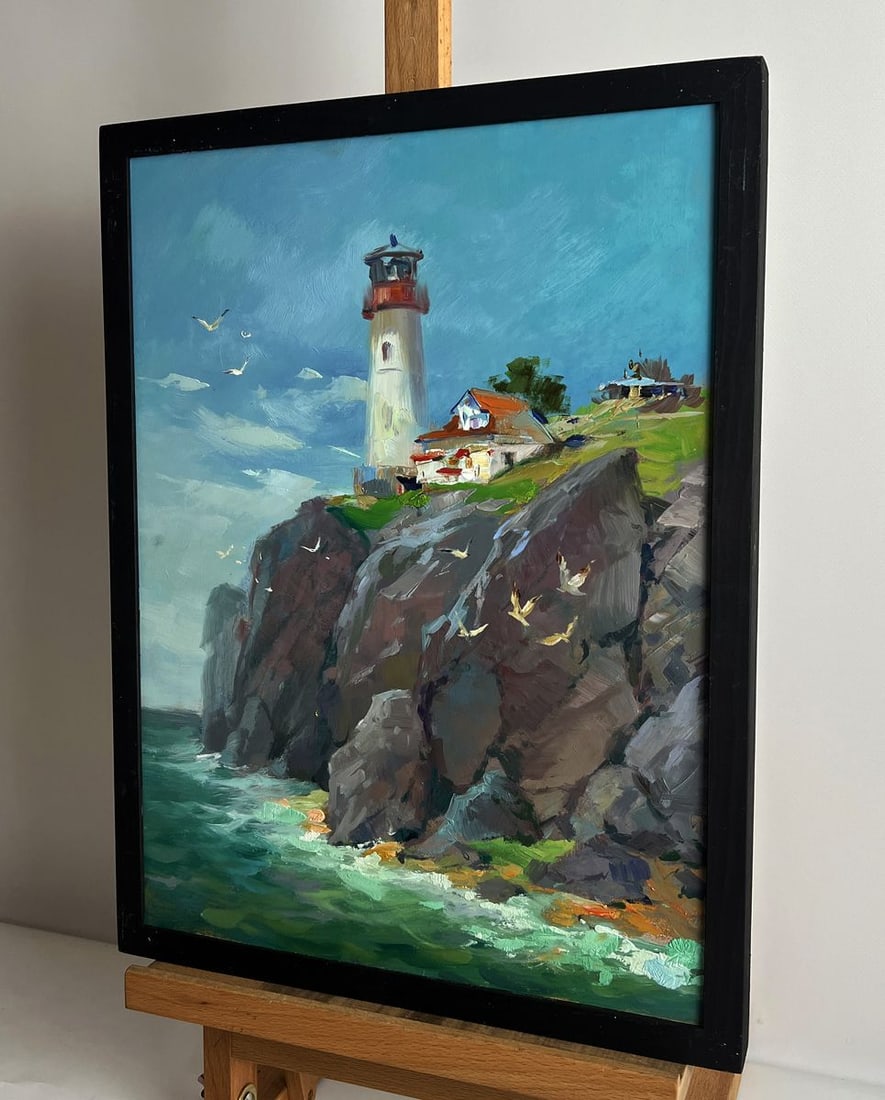 Oil painting Lighthouse by the sea Yuriy Suprunchuk - 3