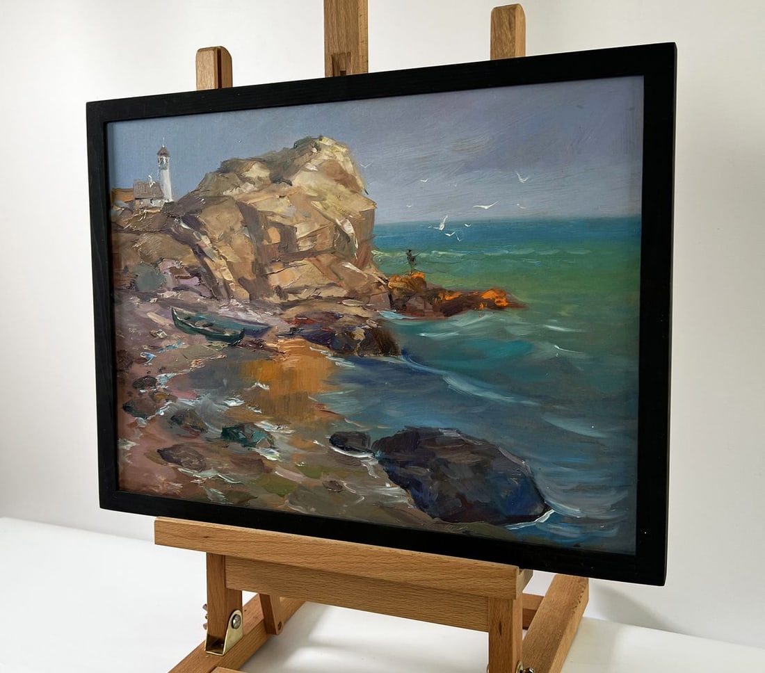 Oil painting Seashore with a boat Yuriy Suprunchuk - 3