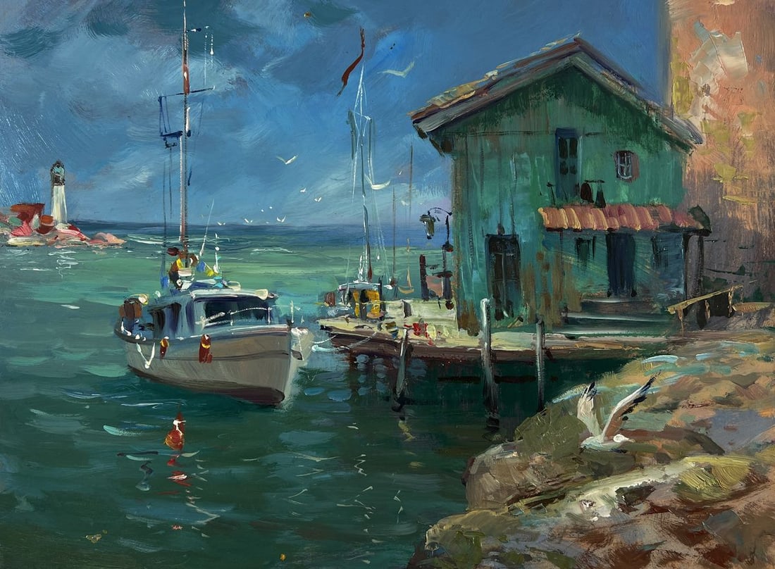Oil painting Near the lighthouse Yuriy Suprunchuk (1 of 10)