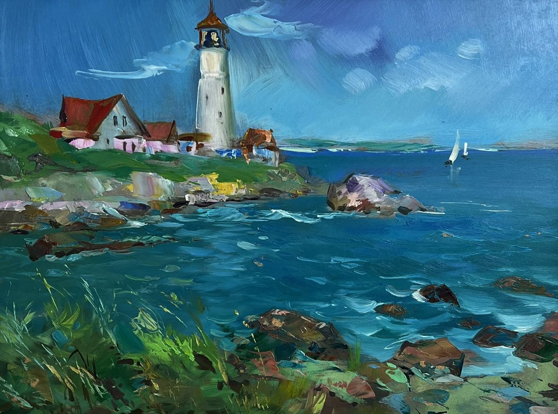 Oil painting Sea lighthouse Yuriy Suprunchuk (1 of 11)