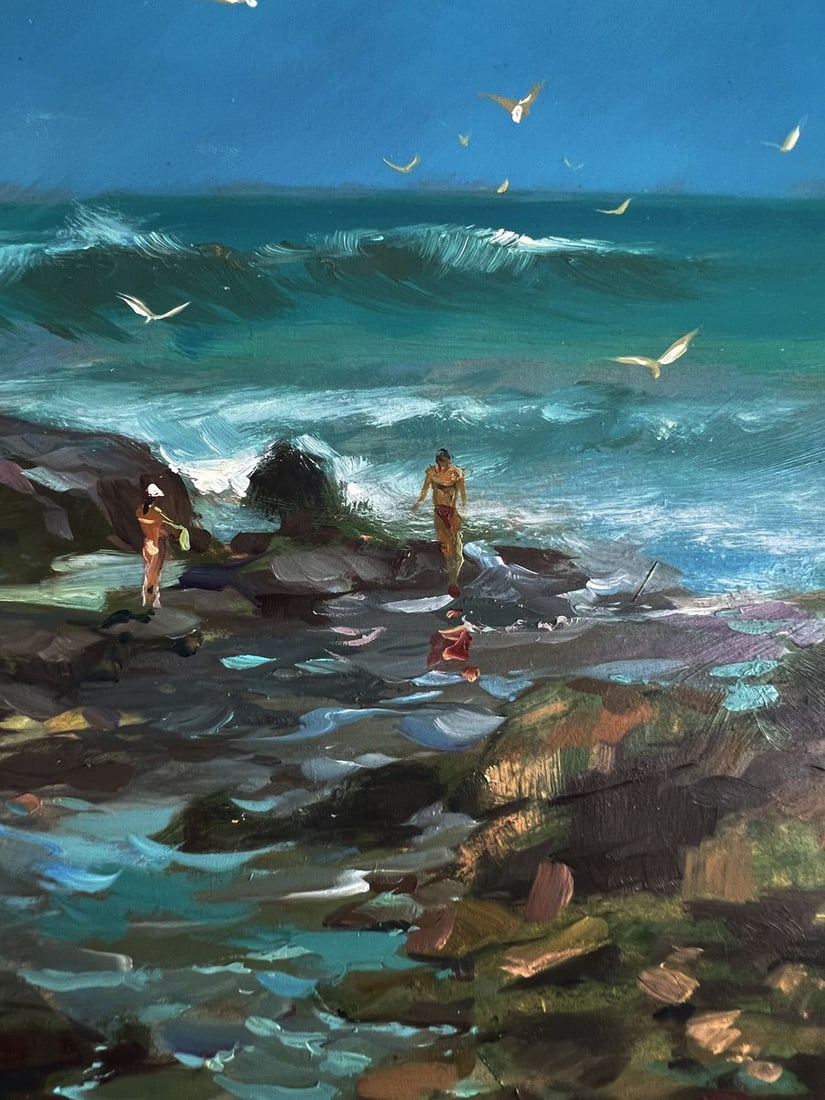 Oil painting Seashore with people Yuriy Suprunchuk - 7