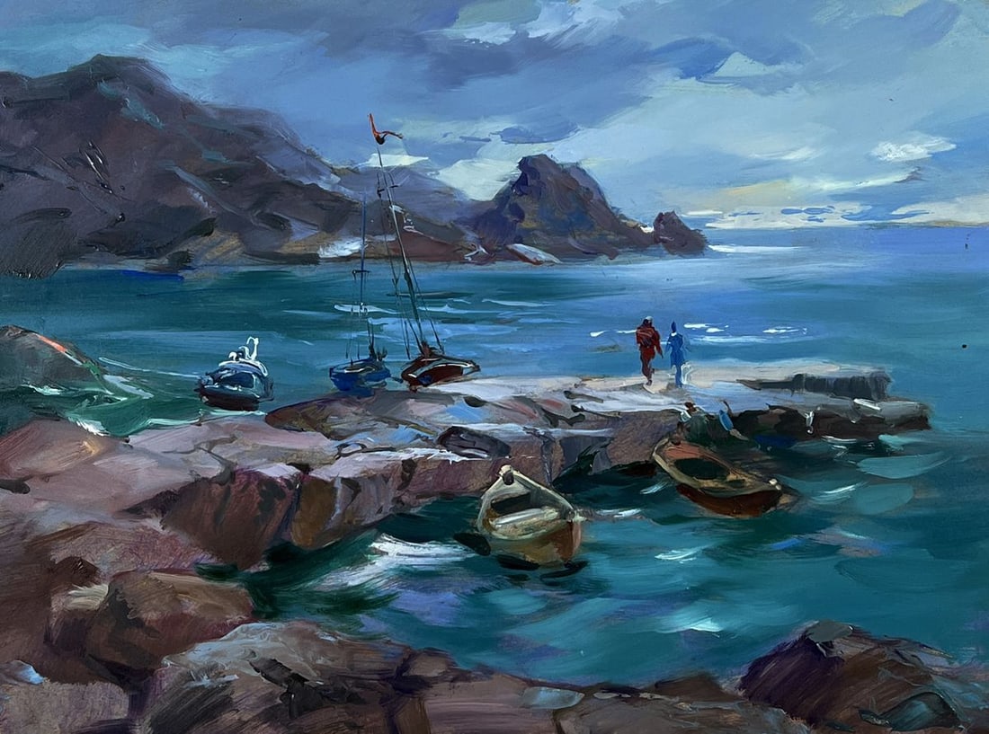 Oil painting Bridge to the sea Yuriy Suprunchuk: Title: Oil painting Bridge to the sea Yuriy Suprunchuk Description: №AAA5978*** ABOUT THIS PAINTING **** TITLE: "Bridge to the sea"* ARTISTS: Yuriy Suprunchuk* SIZE: 30x40 cm/11.81x15.74 inches'