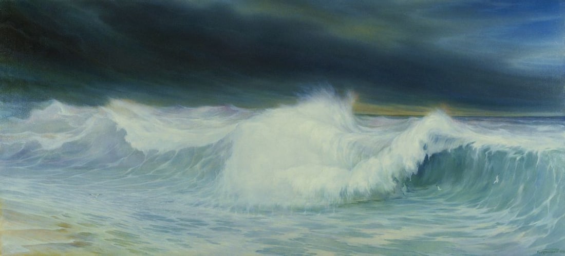 Oil painting Raging sea waves Vasily Korkishko (1 of 5)