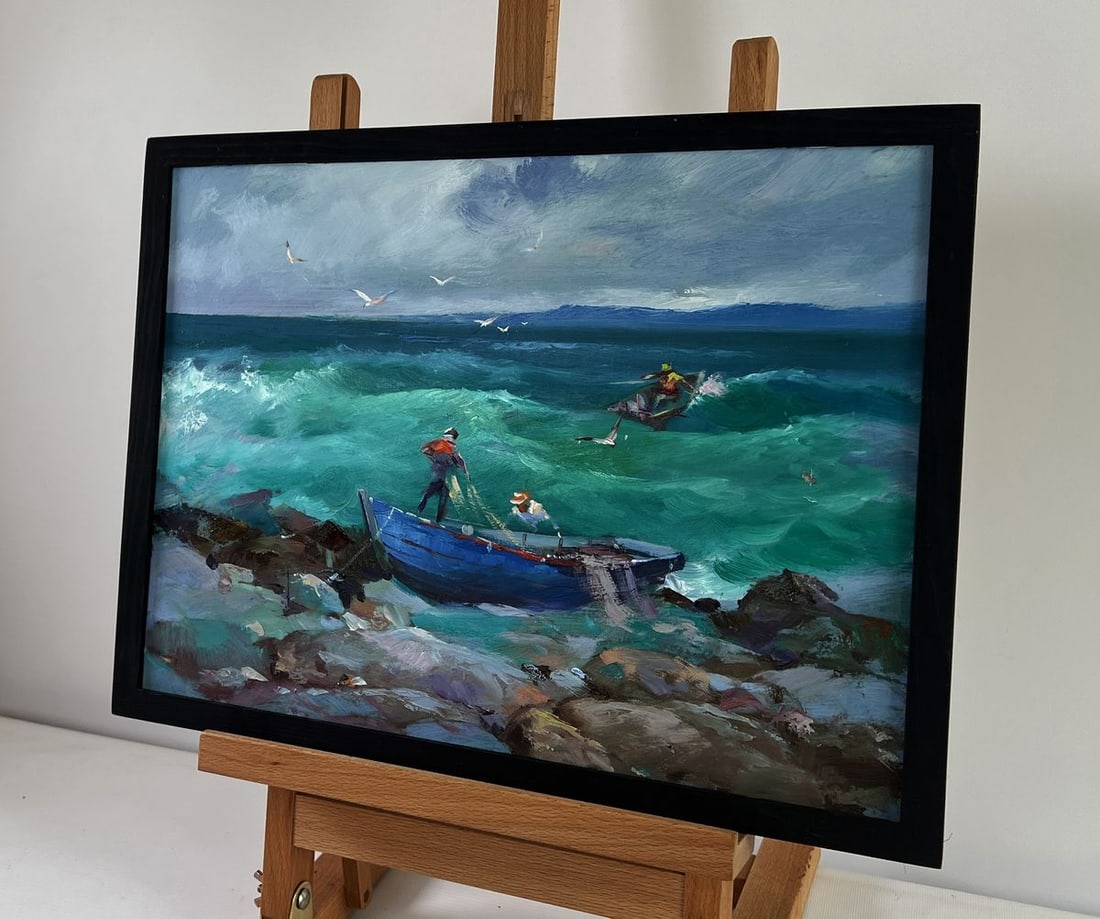 Oil painting Fishermen at sea Yuriy Suprunchuk - 3