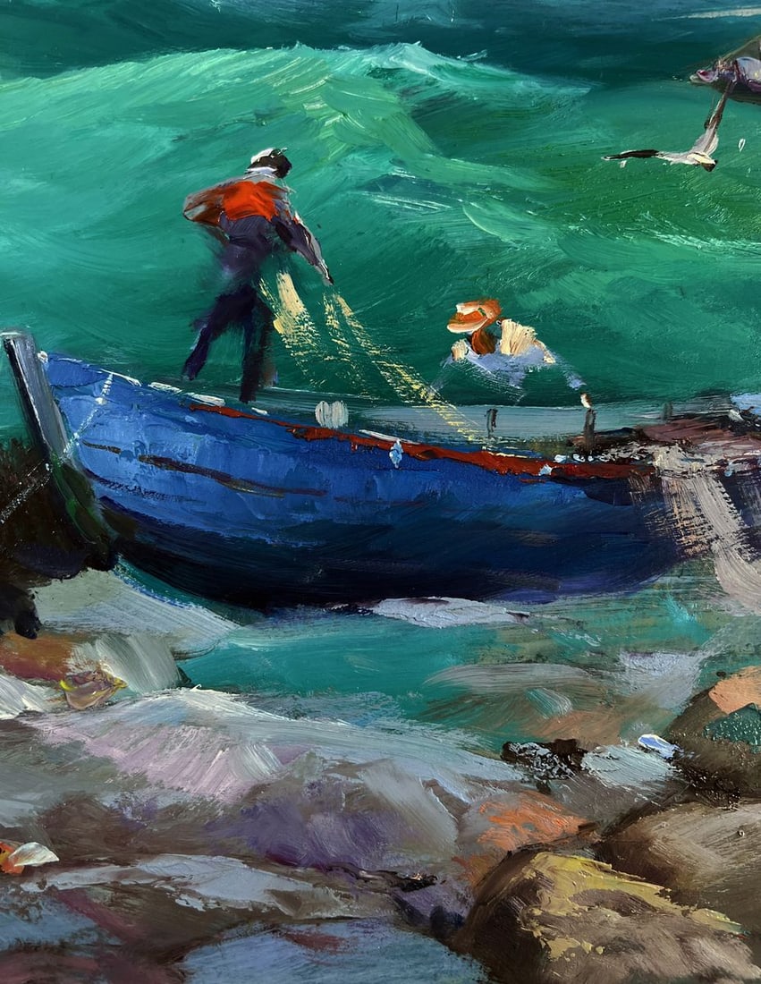 Oil painting Fishermen at sea Yuriy Suprunchuk - 8