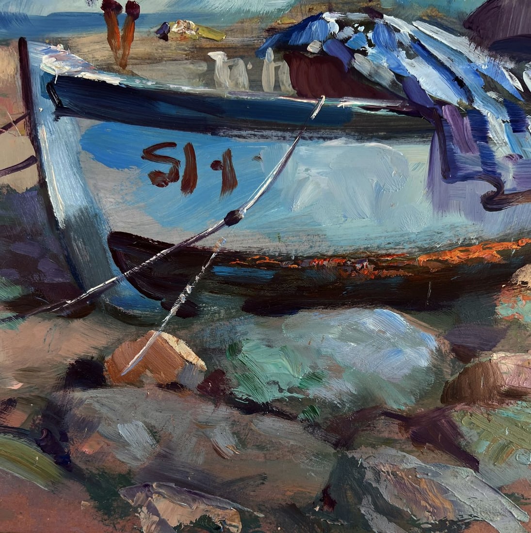 Oil painting Fishermen under the light of the sea Yuri Suprunchuk - 8