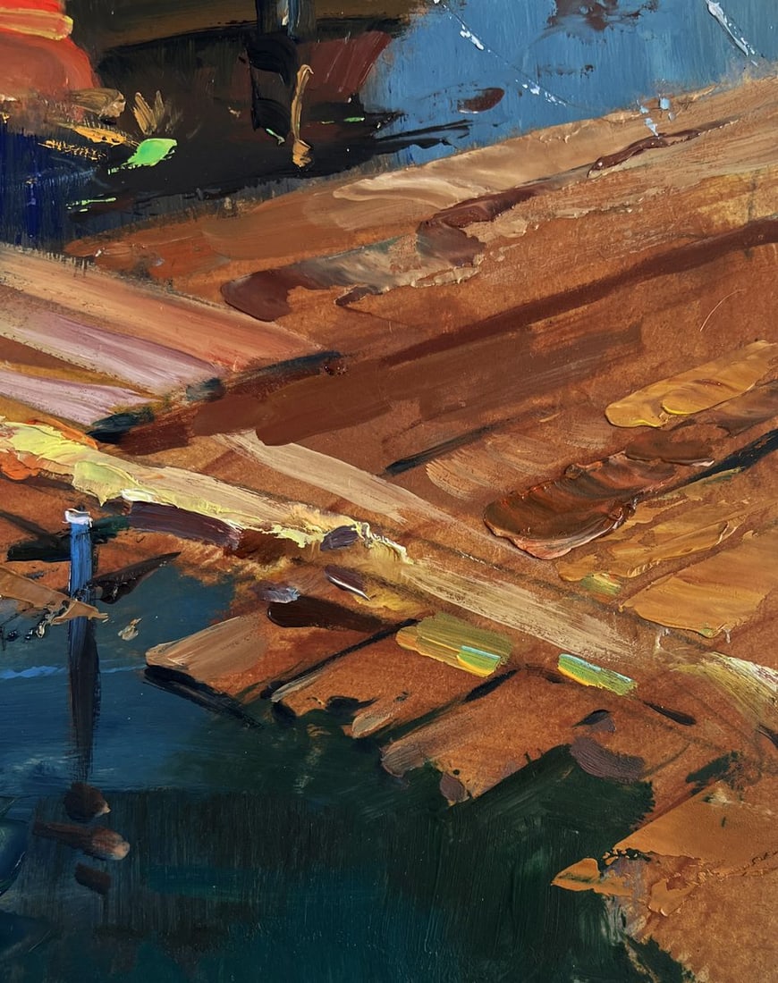 Oil painting Old wooden pier leading into the sea Yuriy Suprunchuk - 8