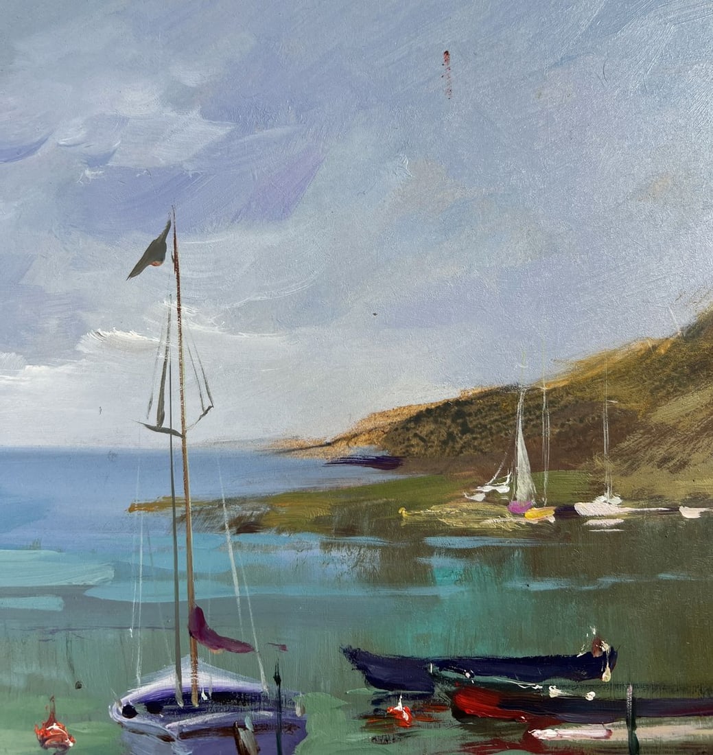 Oil painting Harbor at the foot of the hills Yuriy Suprunchuk - 5