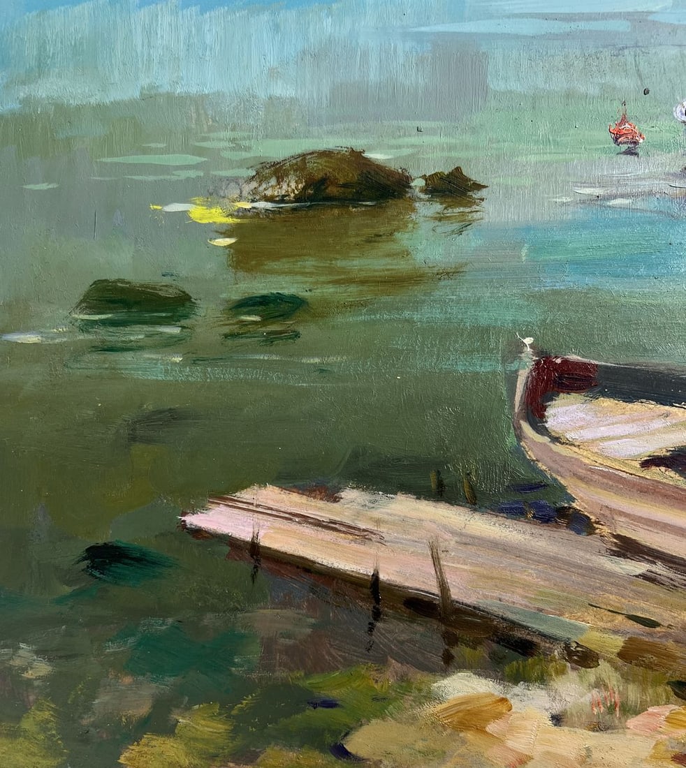 Oil painting Harbor at the foot of the hills Yuriy Suprunchuk - 7