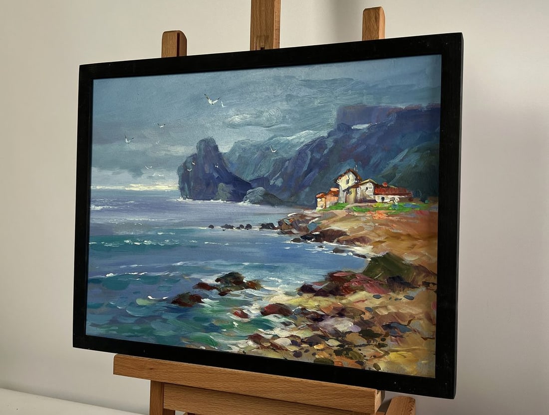 Oil painting Sea and village coziness Yuriy Suprunchuk - 3