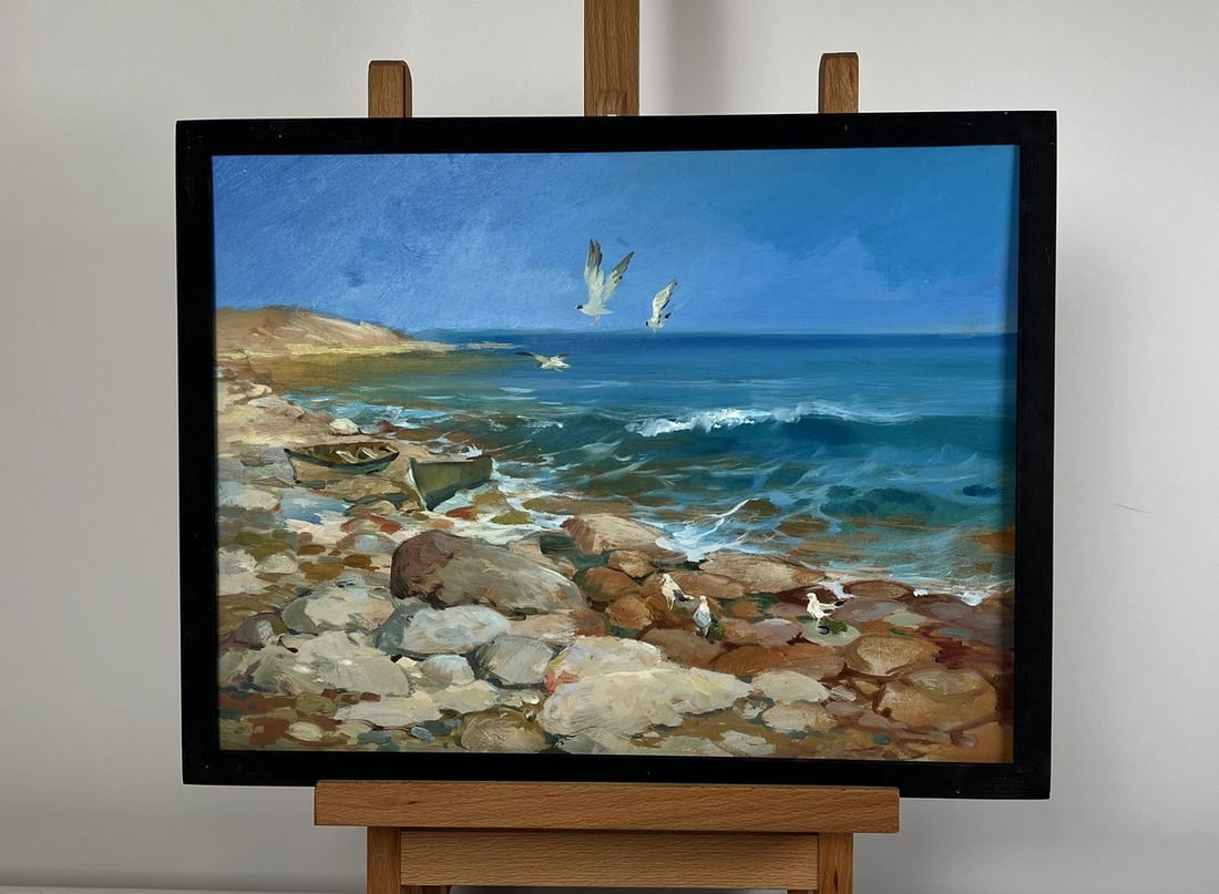 Oil painting Sounds of birds and sea waves Yuriy Suprunchuk - 2