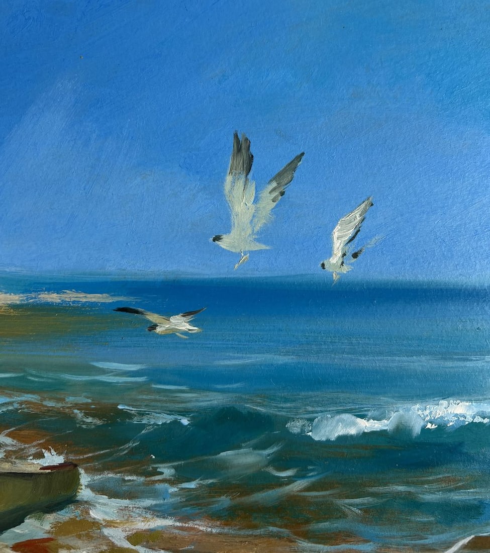 Oil painting Sounds of birds and sea waves Yuriy Suprunchuk - 5